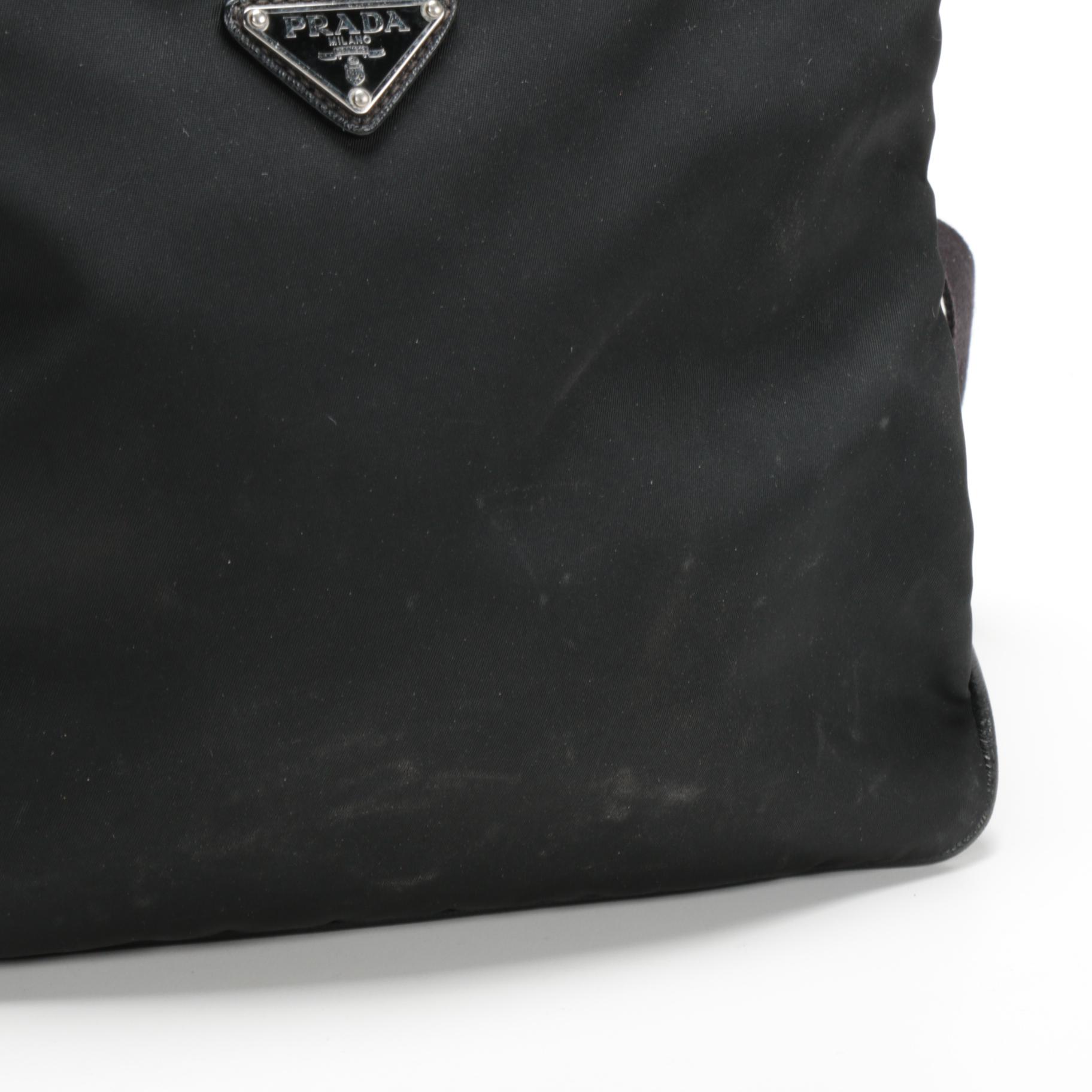 Prada Crossbody Bag in Black Tessuto Nylon and Saffiano Leather Trim