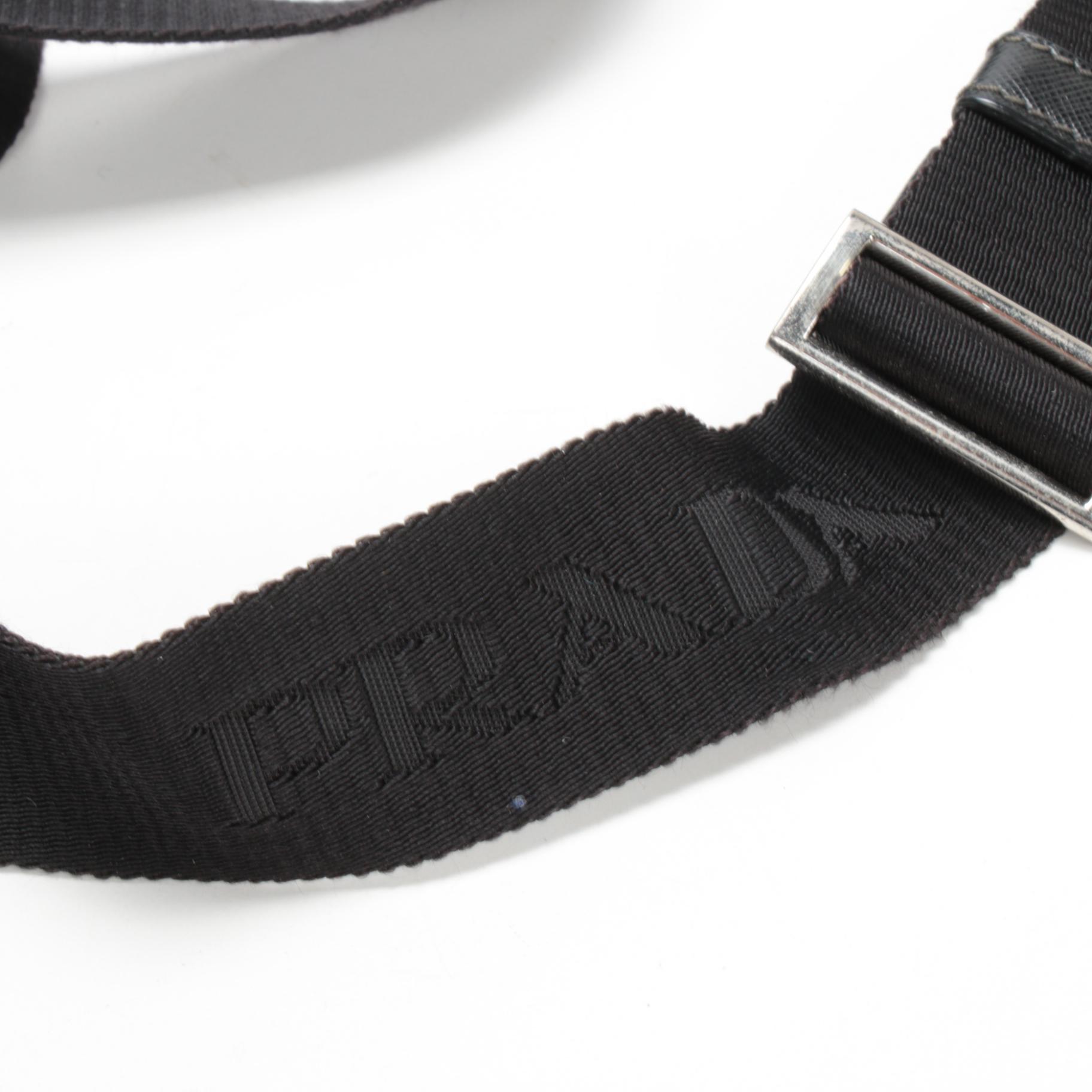 Prada Crossbody Bag in Black Tessuto Nylon and Saffiano Leather Trim