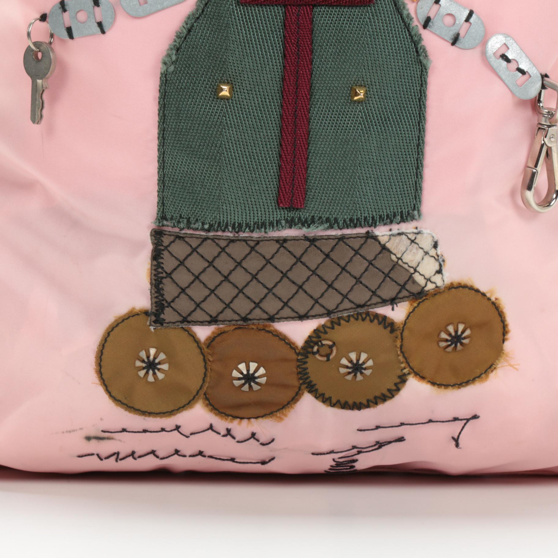 Prada Robot Shopper Tote Bag in Pink Tessuto Nylon