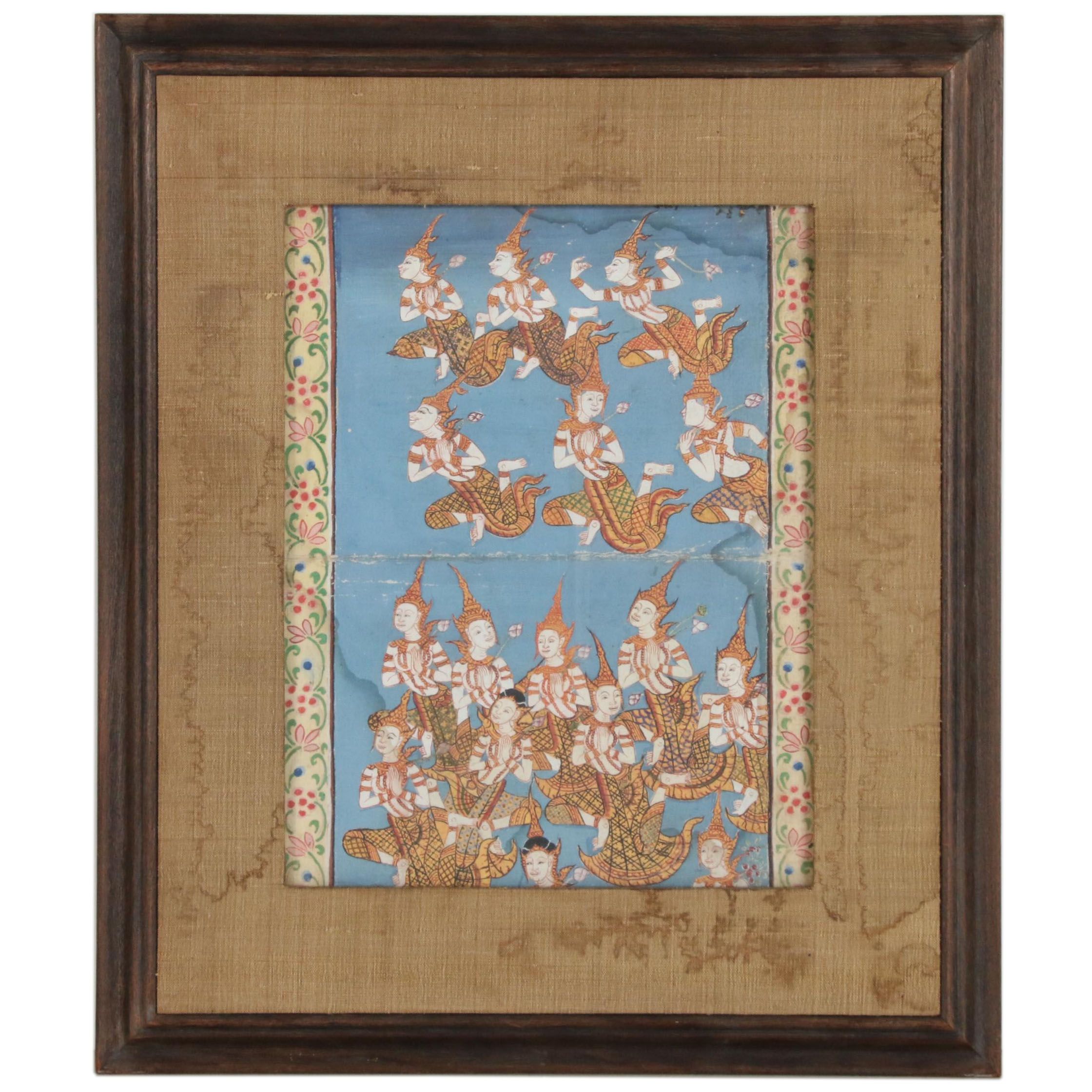 Thai Gouache Illustrations of Devas from the Legend of Phra Malai