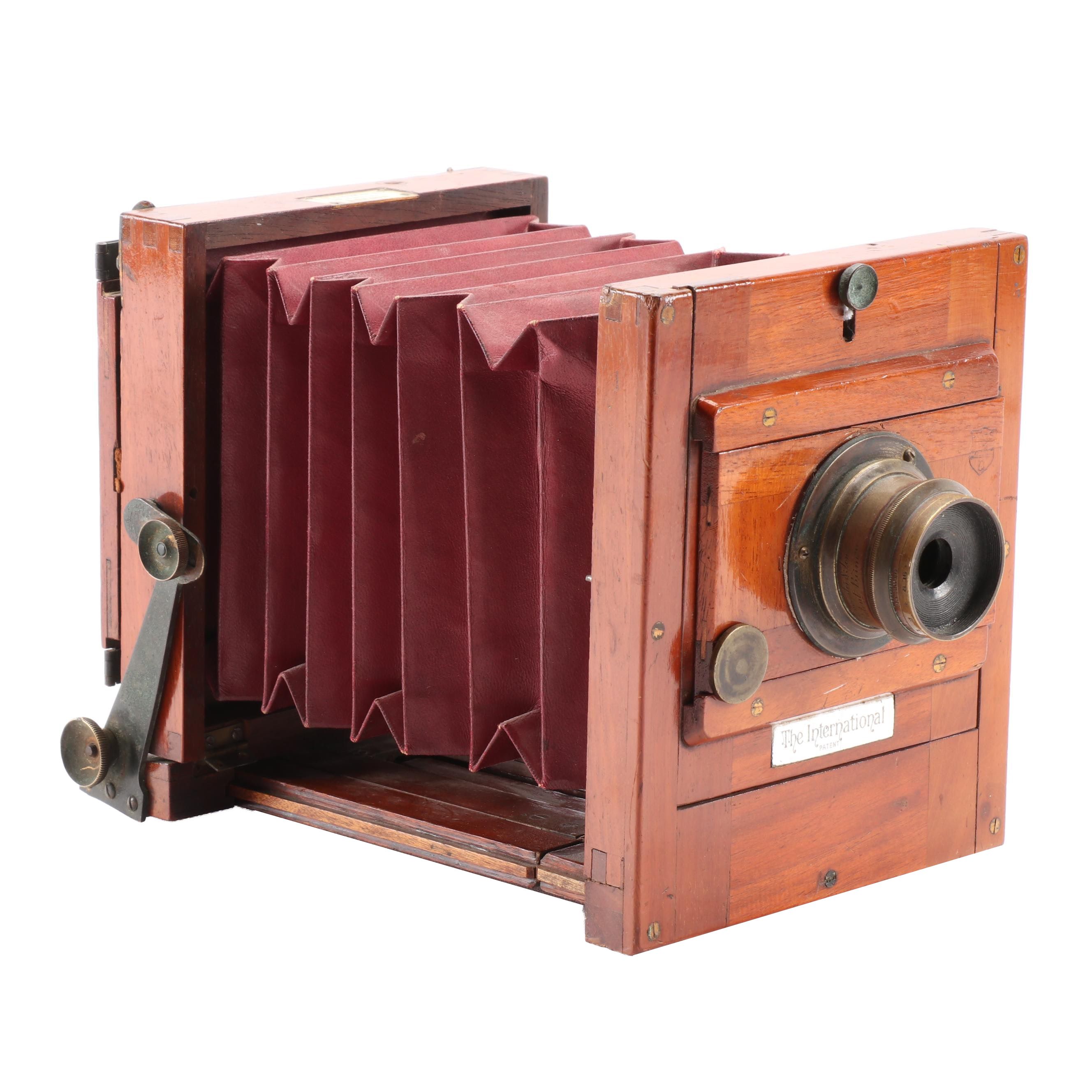 Lancaster International Tailboard Mahogany Folding Plate Camera, 1880s-1890s