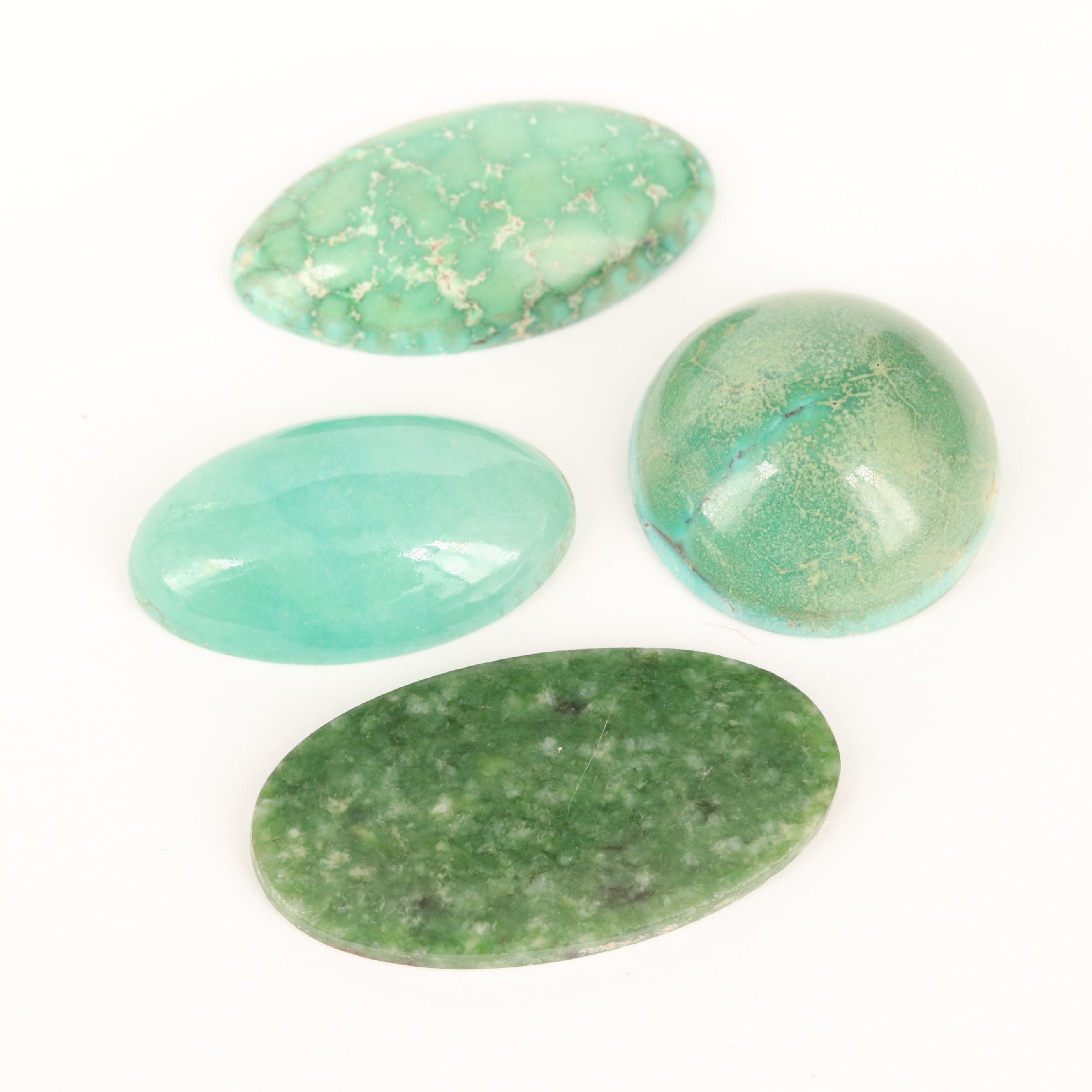 Loose 63.47 CTW Turquoise, Serpentine and Jadeite
