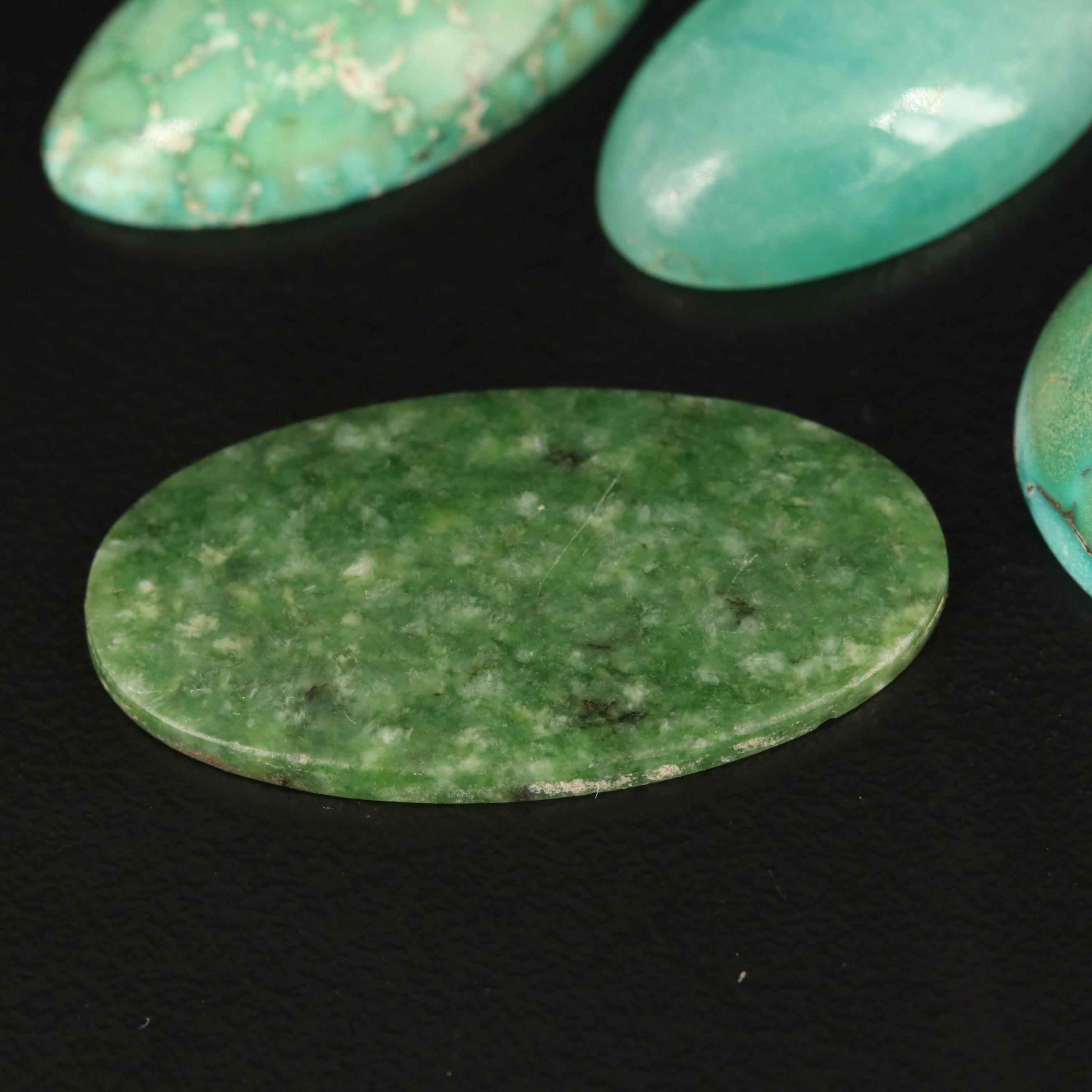 Loose 63.47 CTW Turquoise, Serpentine and Jadeite
