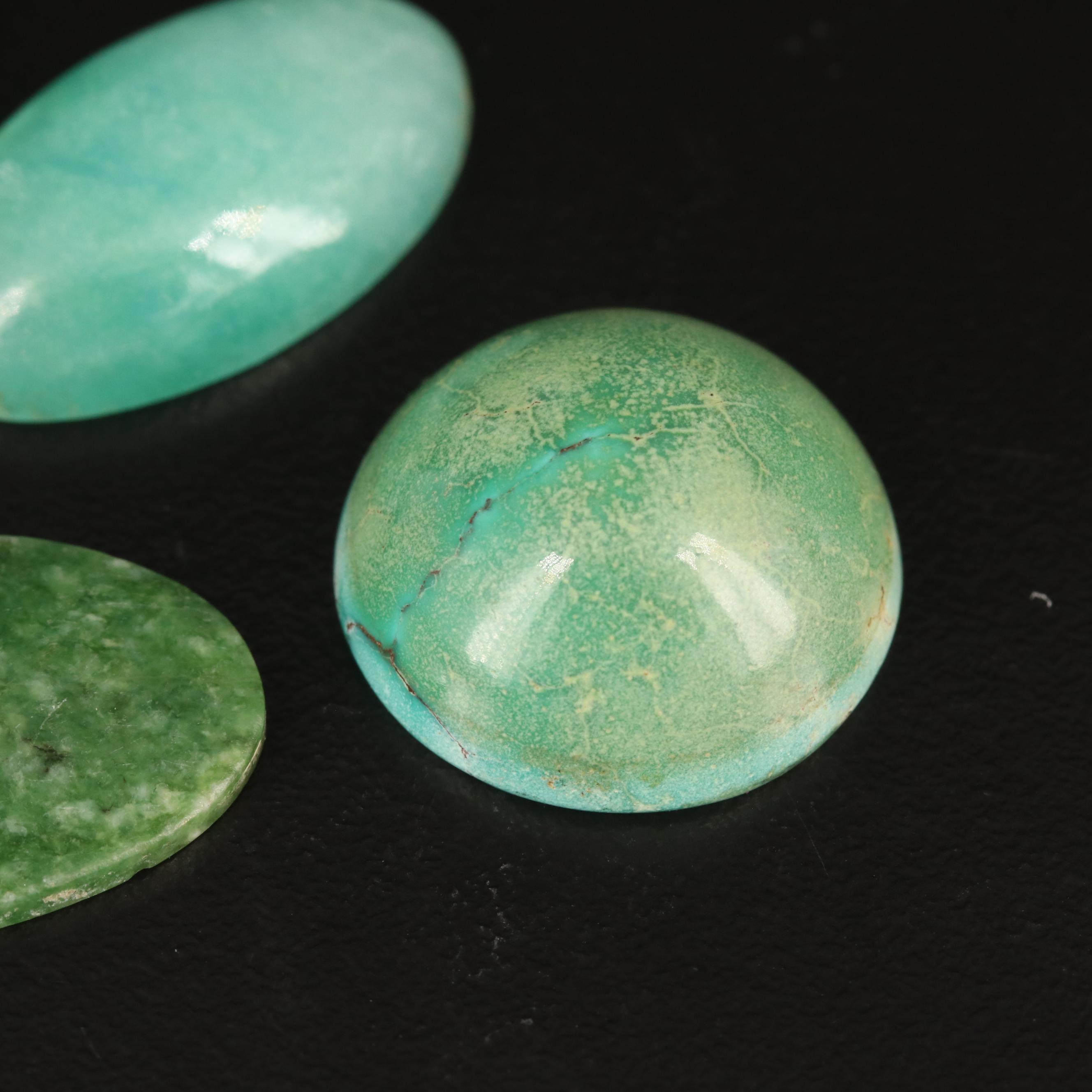 Loose 63.47 CTW Turquoise, Serpentine and Jadeite