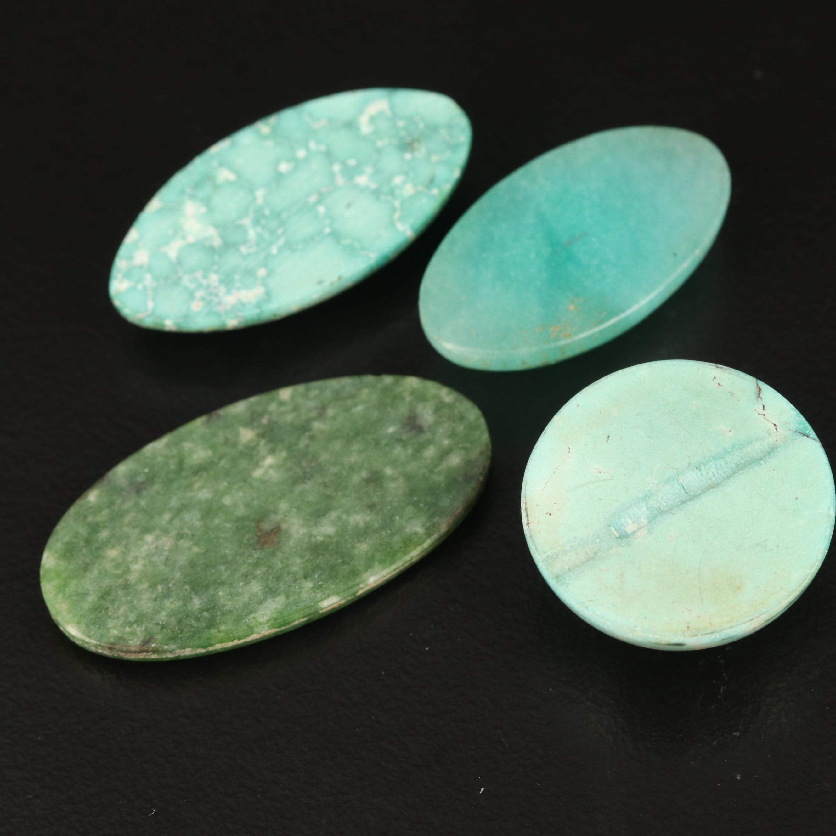 Loose 63.47 CTW Turquoise, Serpentine and Jadeite