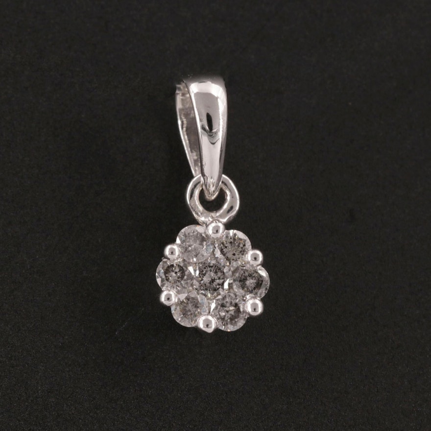 14K Gold 0.22 CT Diamond Solitaire Pendant