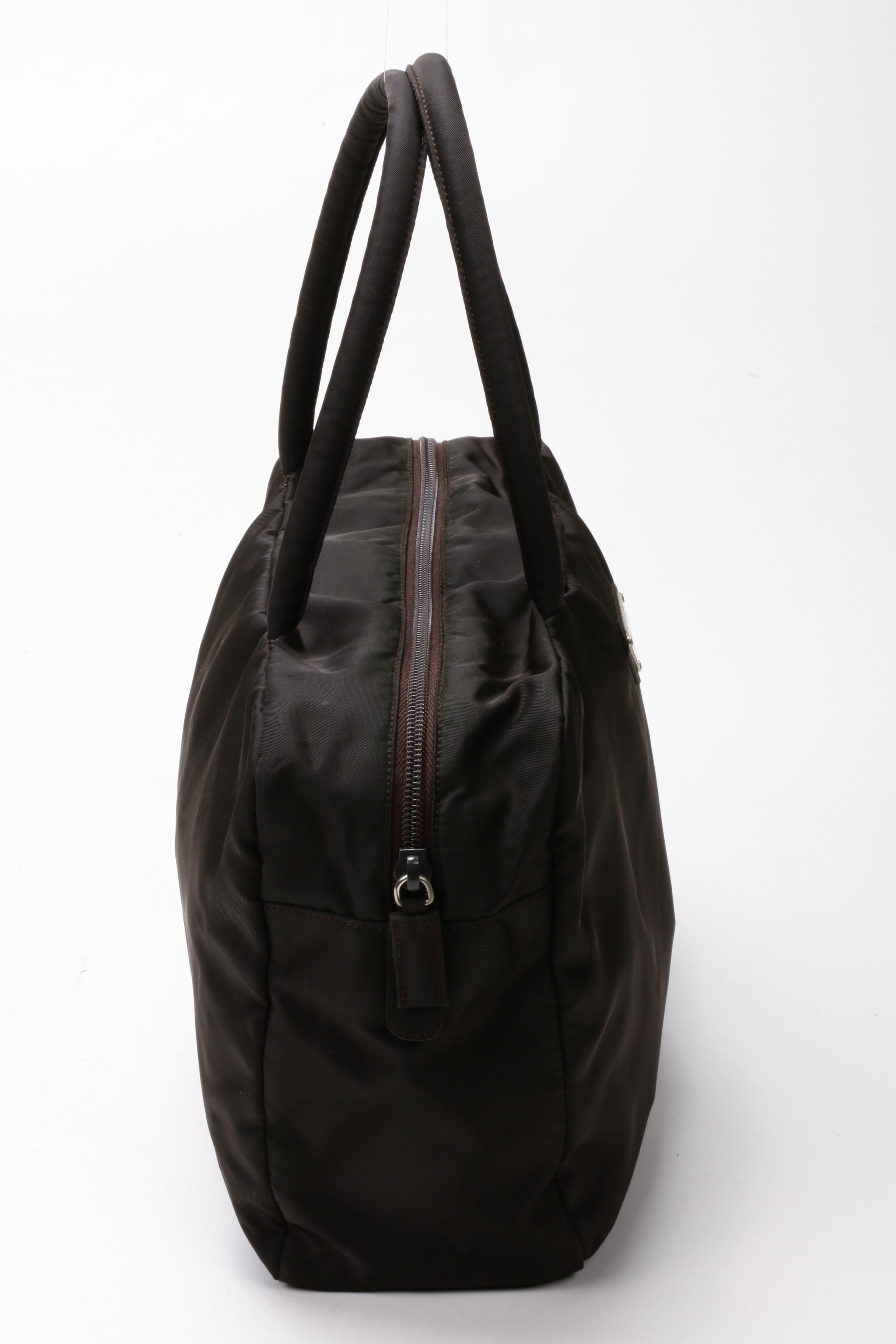 Prada Ebano Dark Brown Tessuto City Nylon Handbag