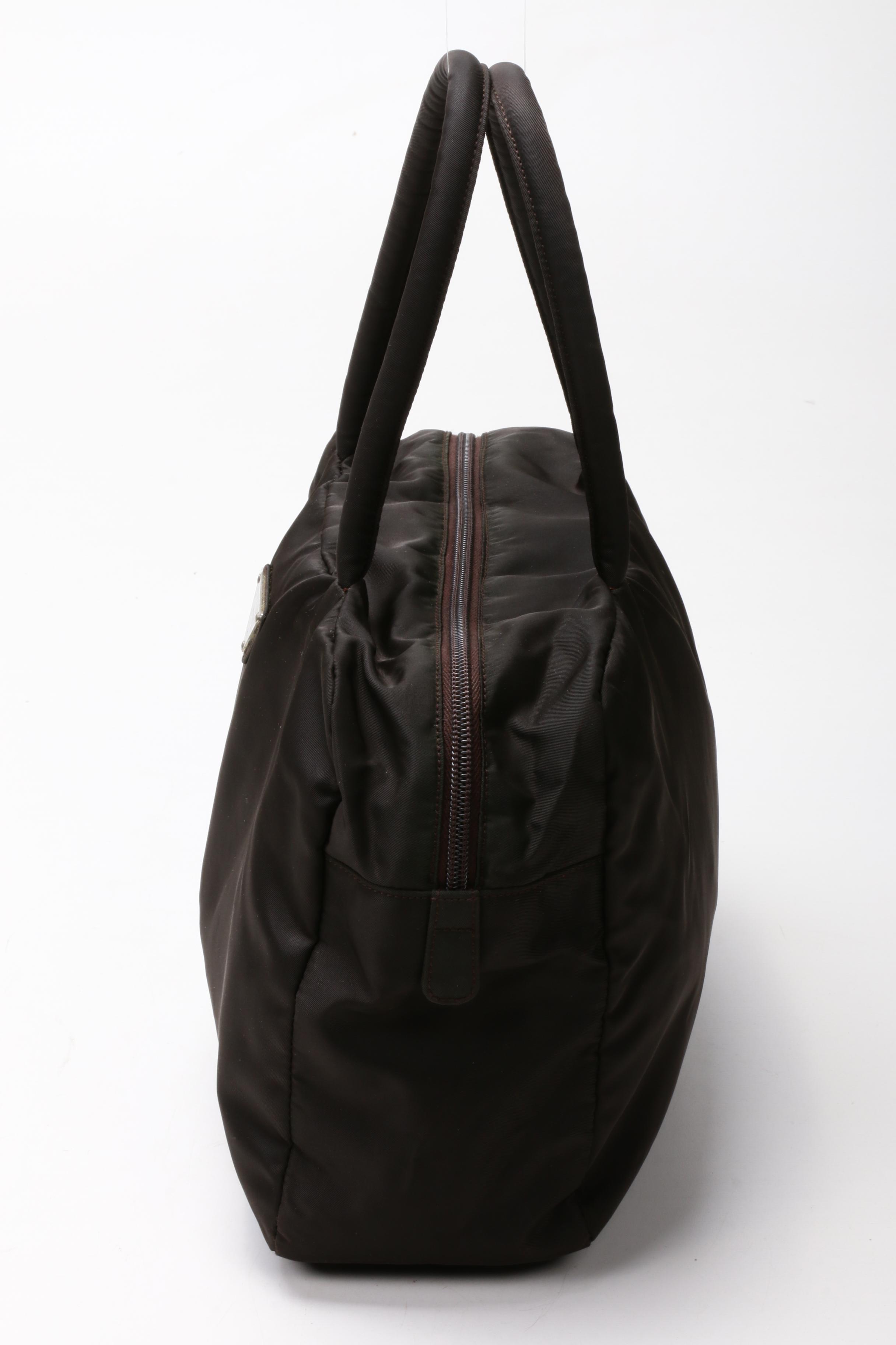 Prada Ebano Dark Brown Tessuto City Nylon Handbag