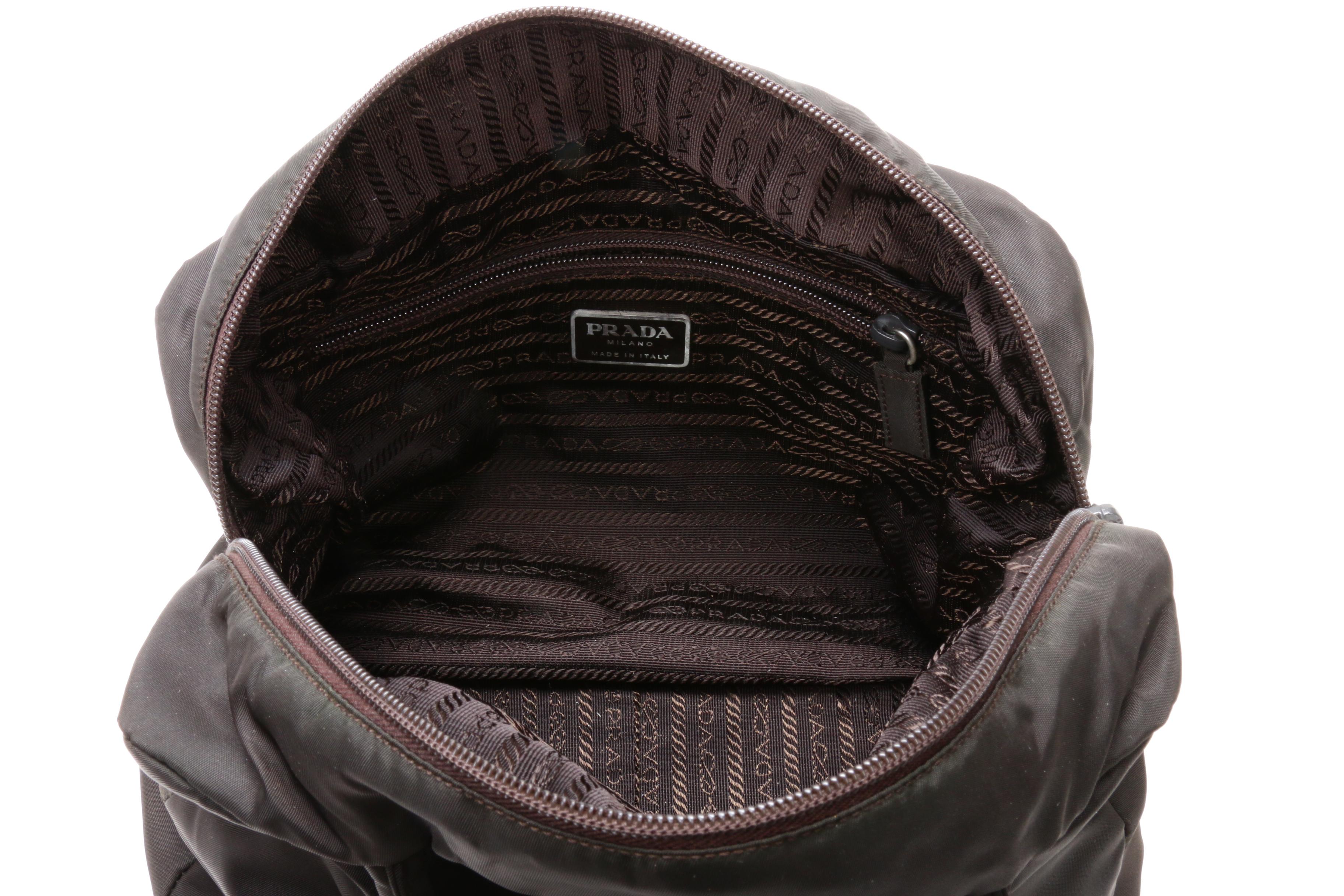 Prada Ebano Dark Brown Tessuto City Nylon Handbag