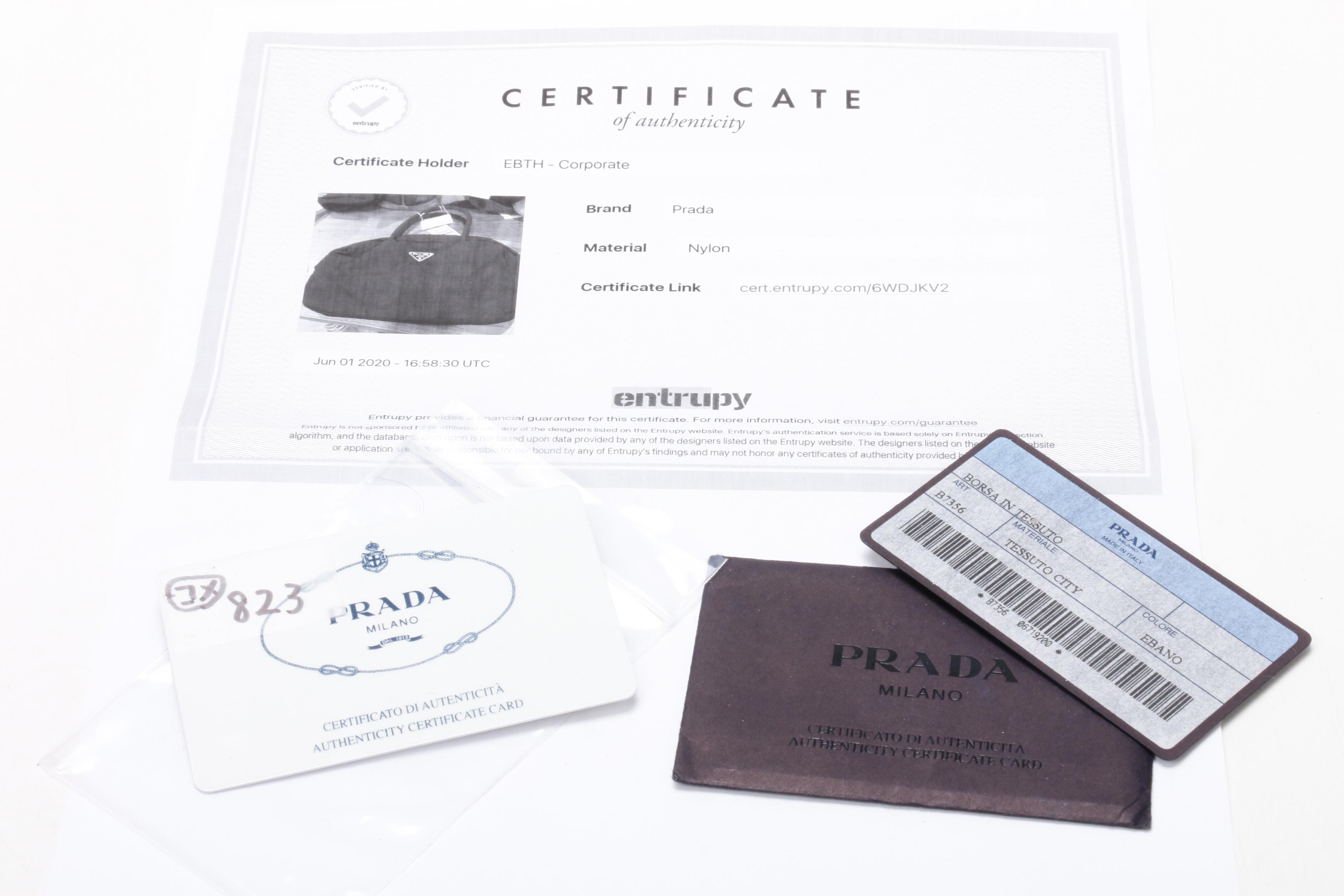 Prada Ebano Dark Brown Tessuto City Nylon Handbag