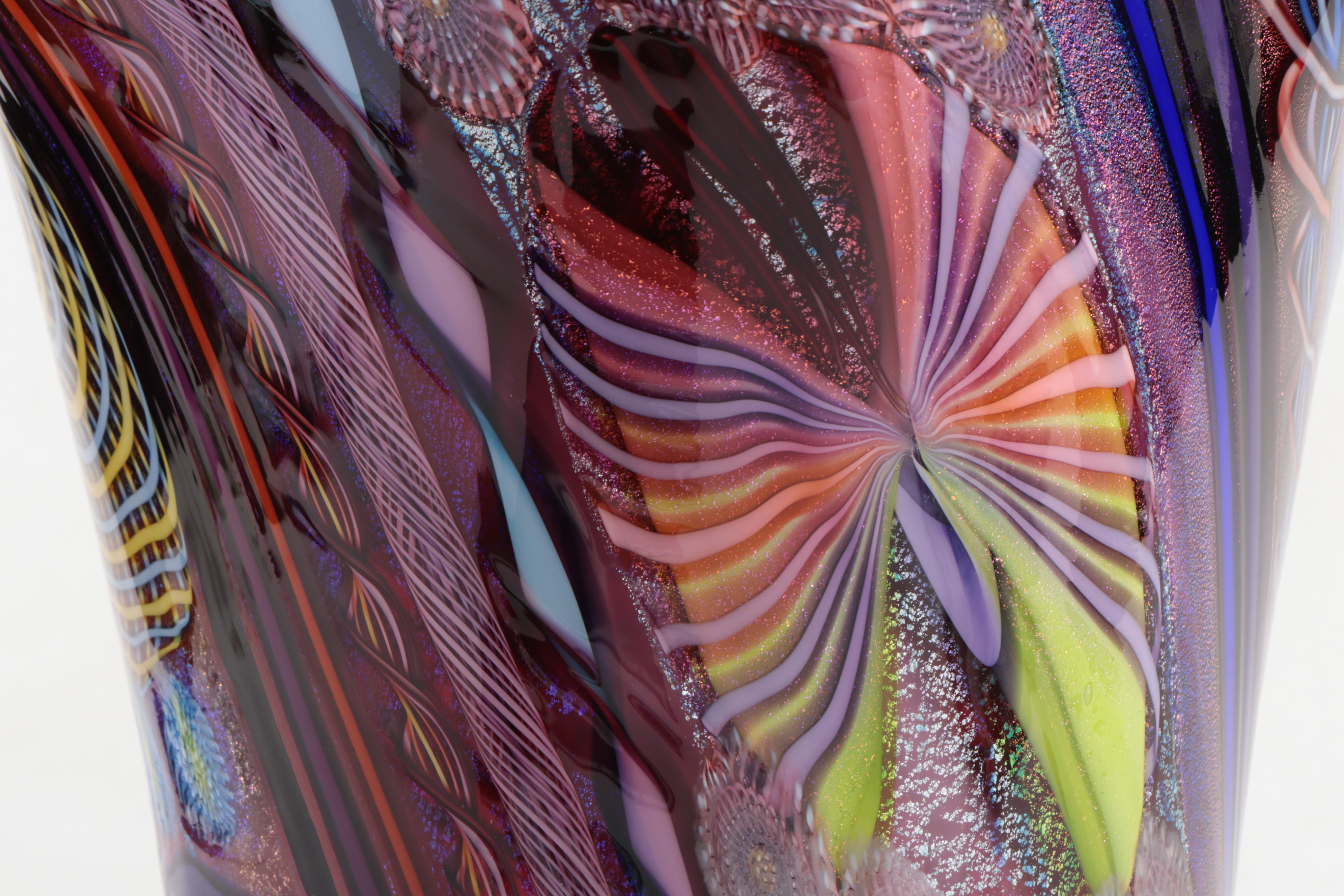 James E. Nowak Art Glass Aquarium Vase