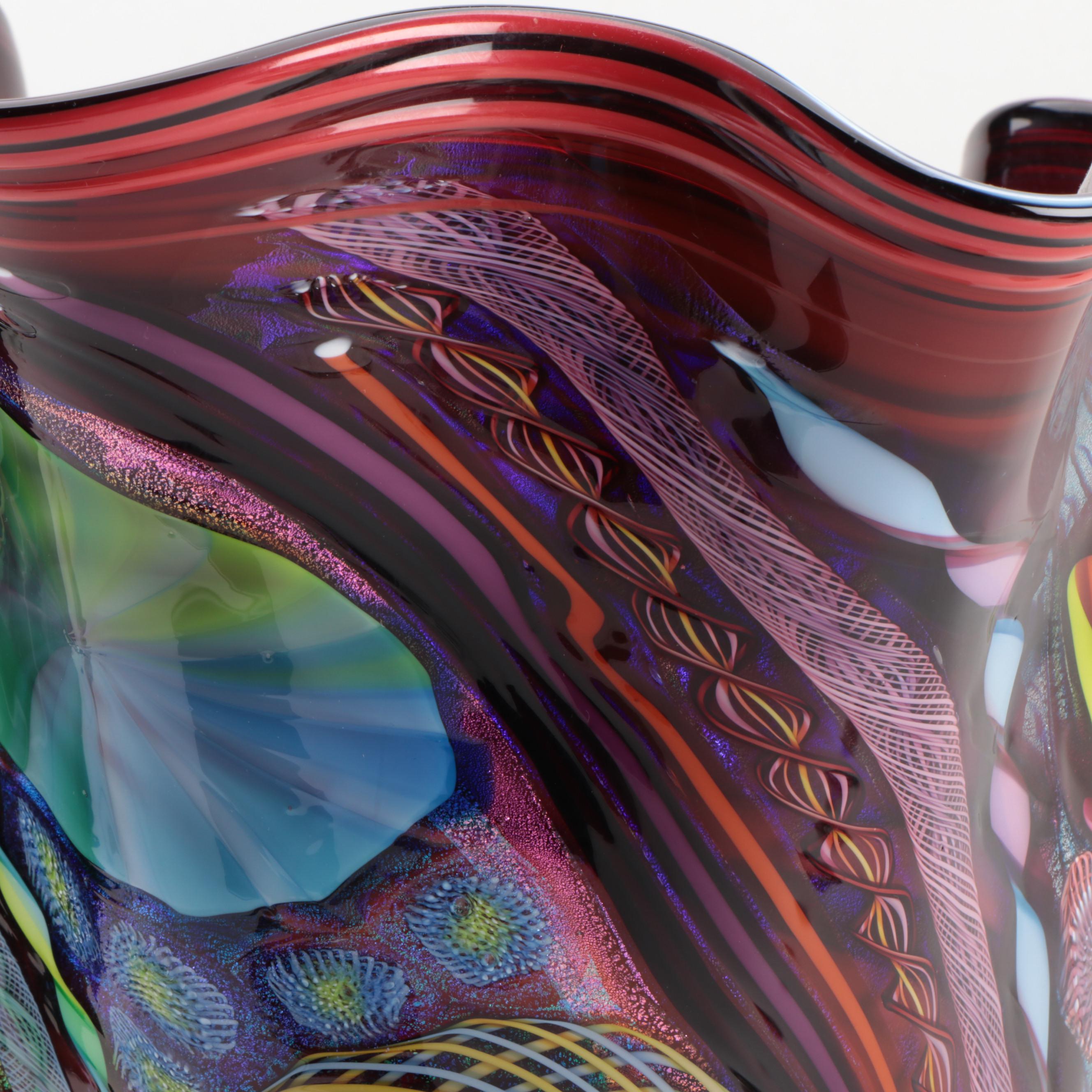 James E. Nowak Art Glass Aquarium Vase