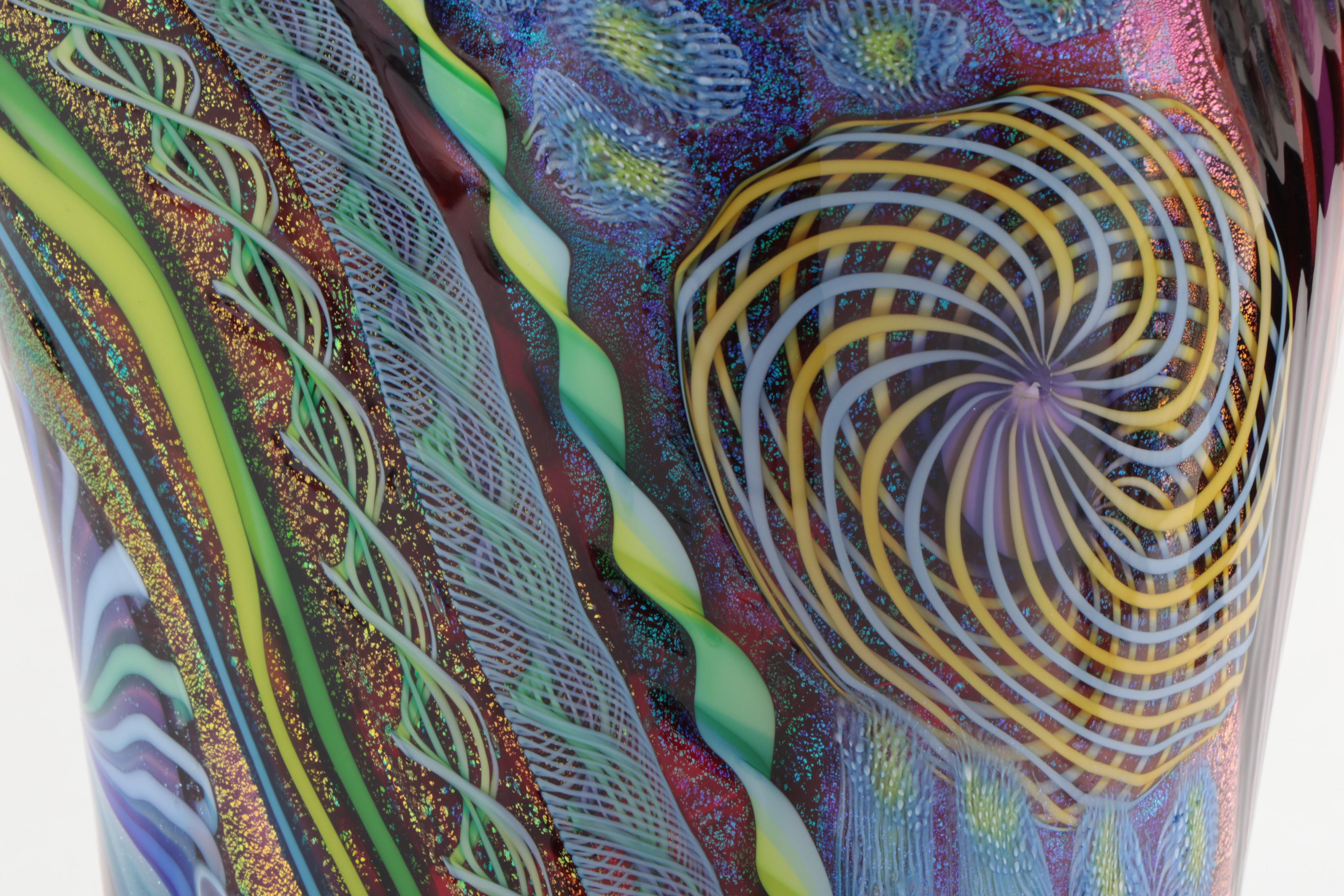 James E. Nowak Art Glass Aquarium Vase