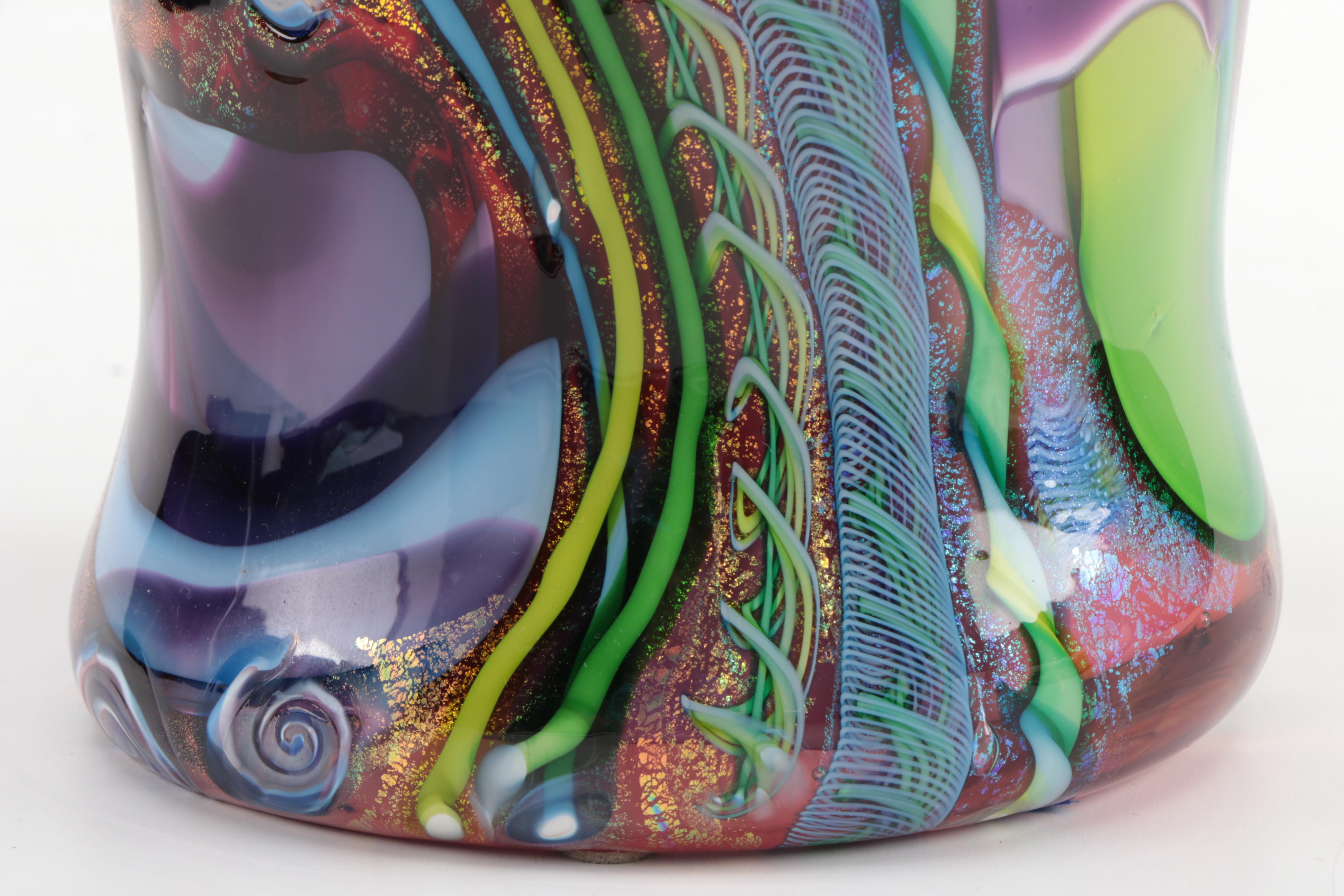 James E. Nowak Art Glass Aquarium Vase