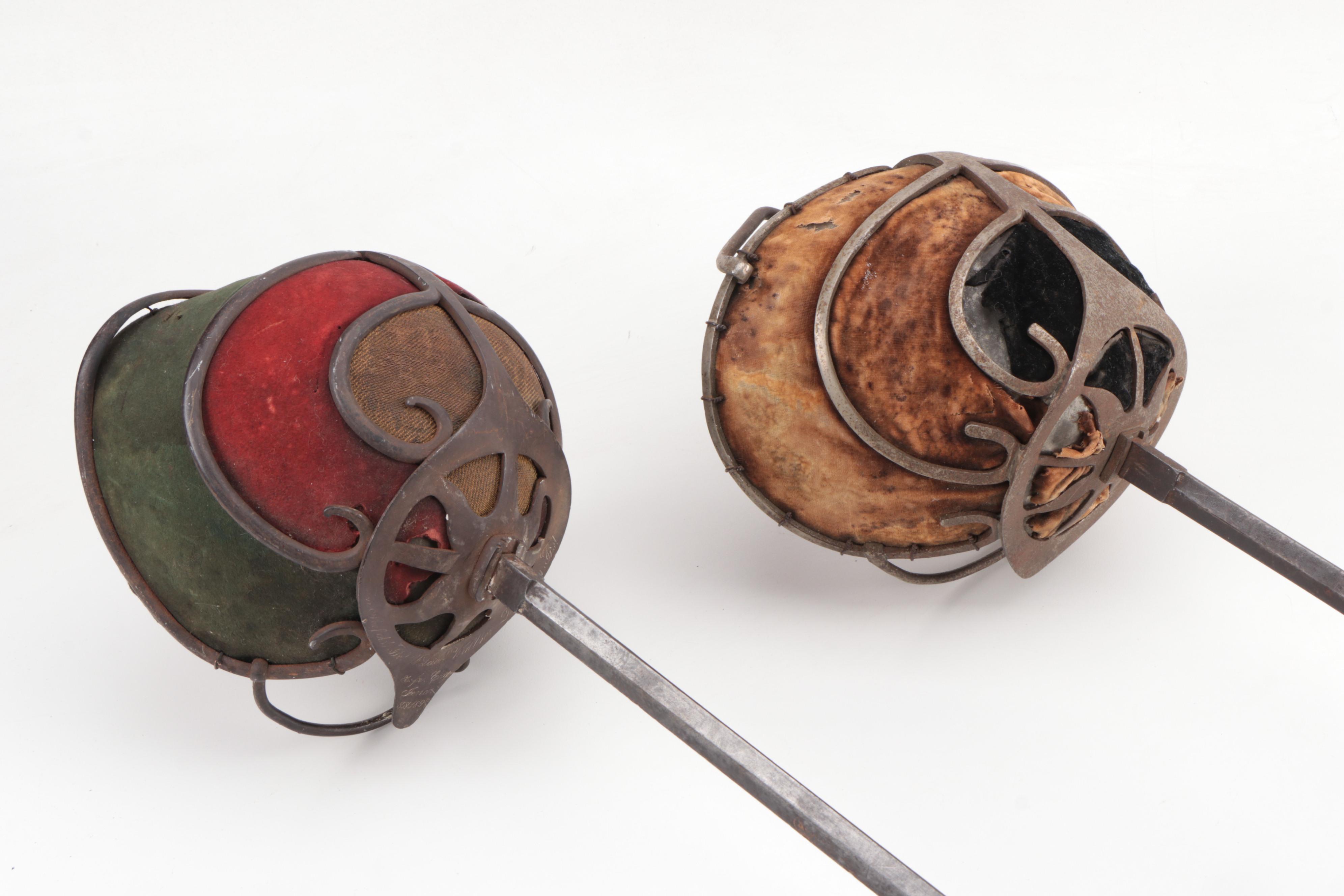 German Korbschläger Academic Fencing Swords, Late 19th Century