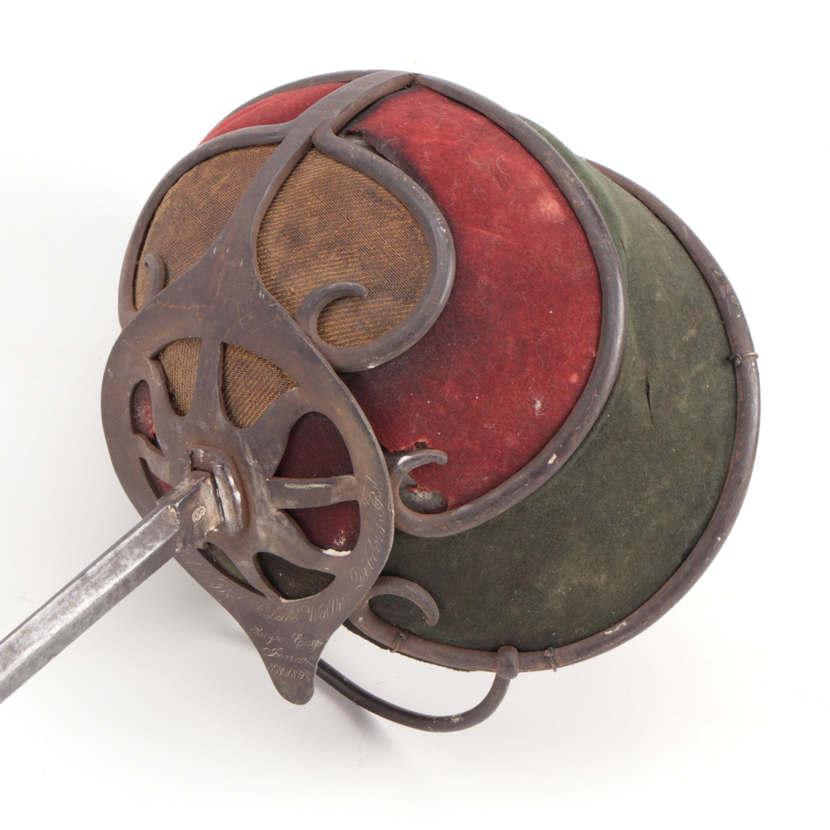 German Korbschläger Academic Fencing Swords, Late 19th Century