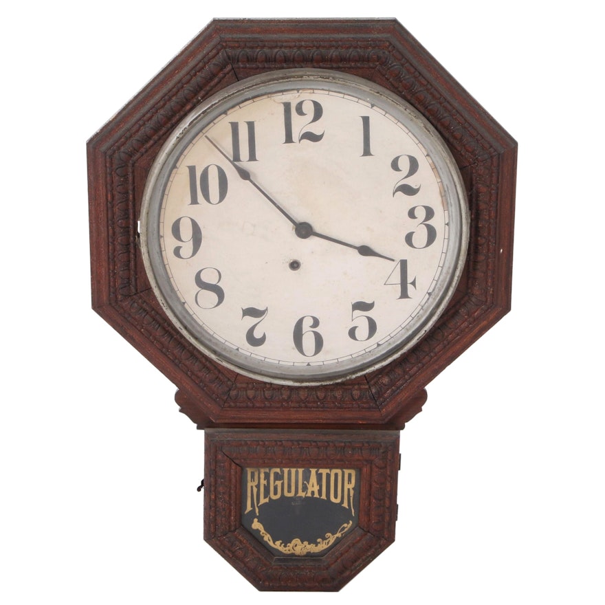 Regulator Schoolhouse Wall Clock, Early to Mid 20th Century