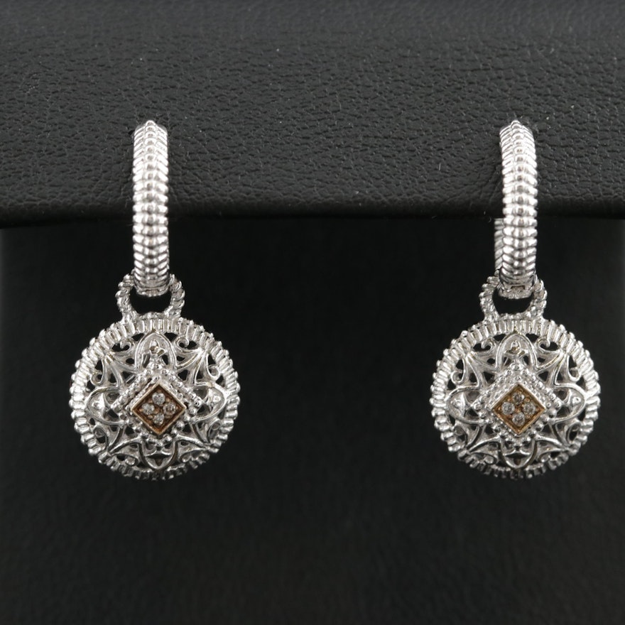 Gabriel & Co. Sterling Diamond Drop Earrings