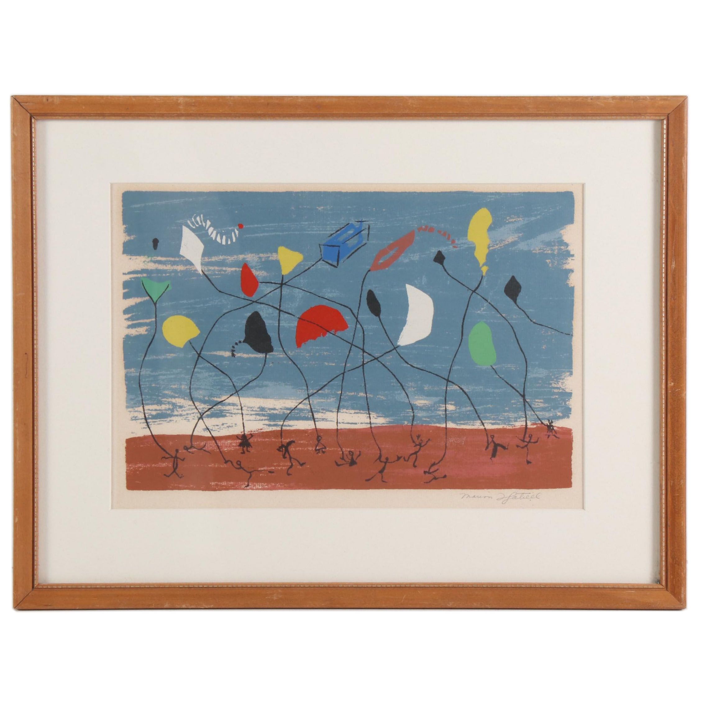 Marion Thompson Gatrell Serigraph "March Day", Mid-20th Century