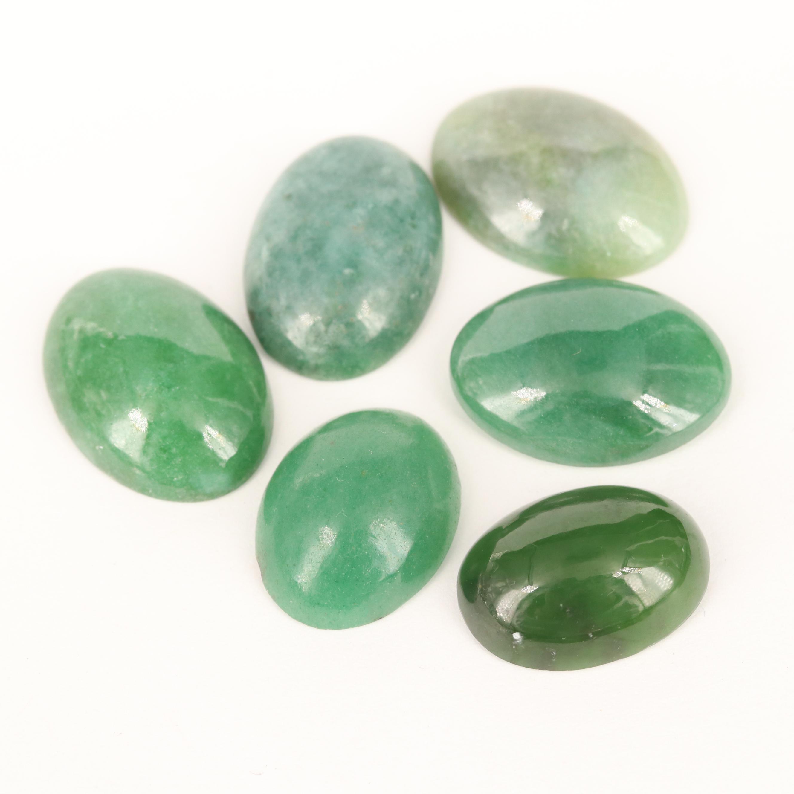 Loose 57.12 CTW Jadeite, Nephrite and Aventurine Cabochons