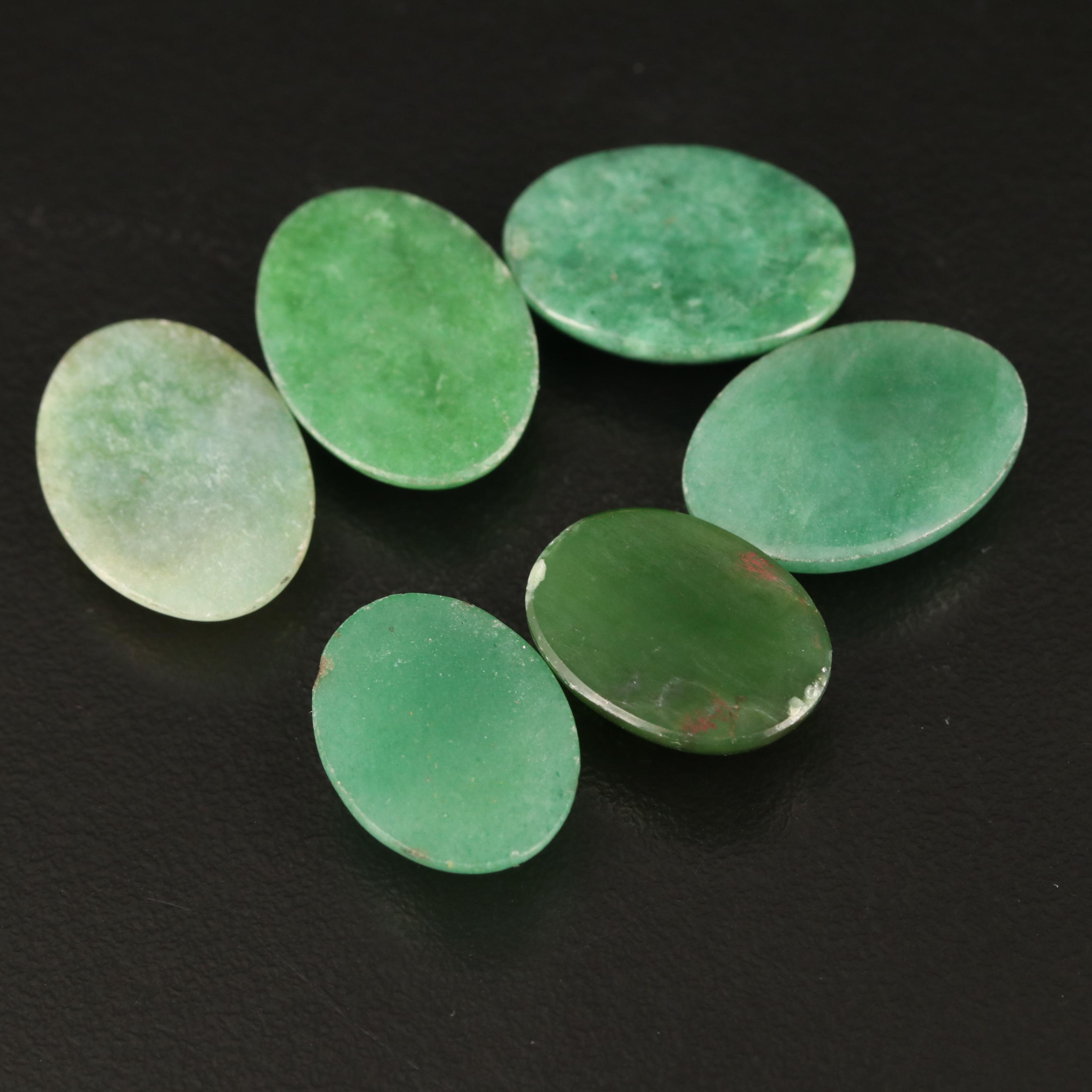 Loose 57.12 CTW Jadeite, Nephrite and Aventurine Cabochons