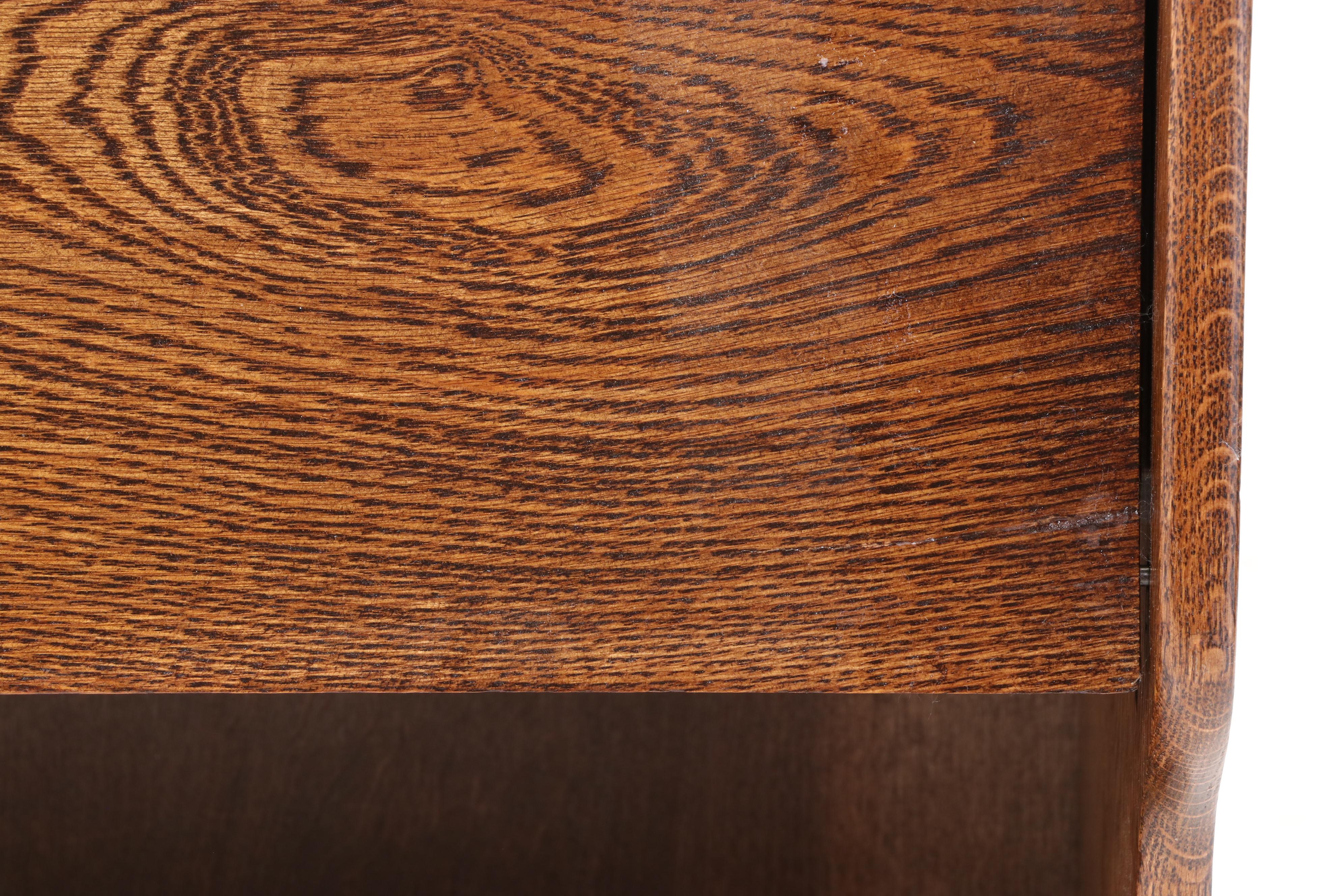 Larkin Drop Front Oak Secretary Desk with Mirror