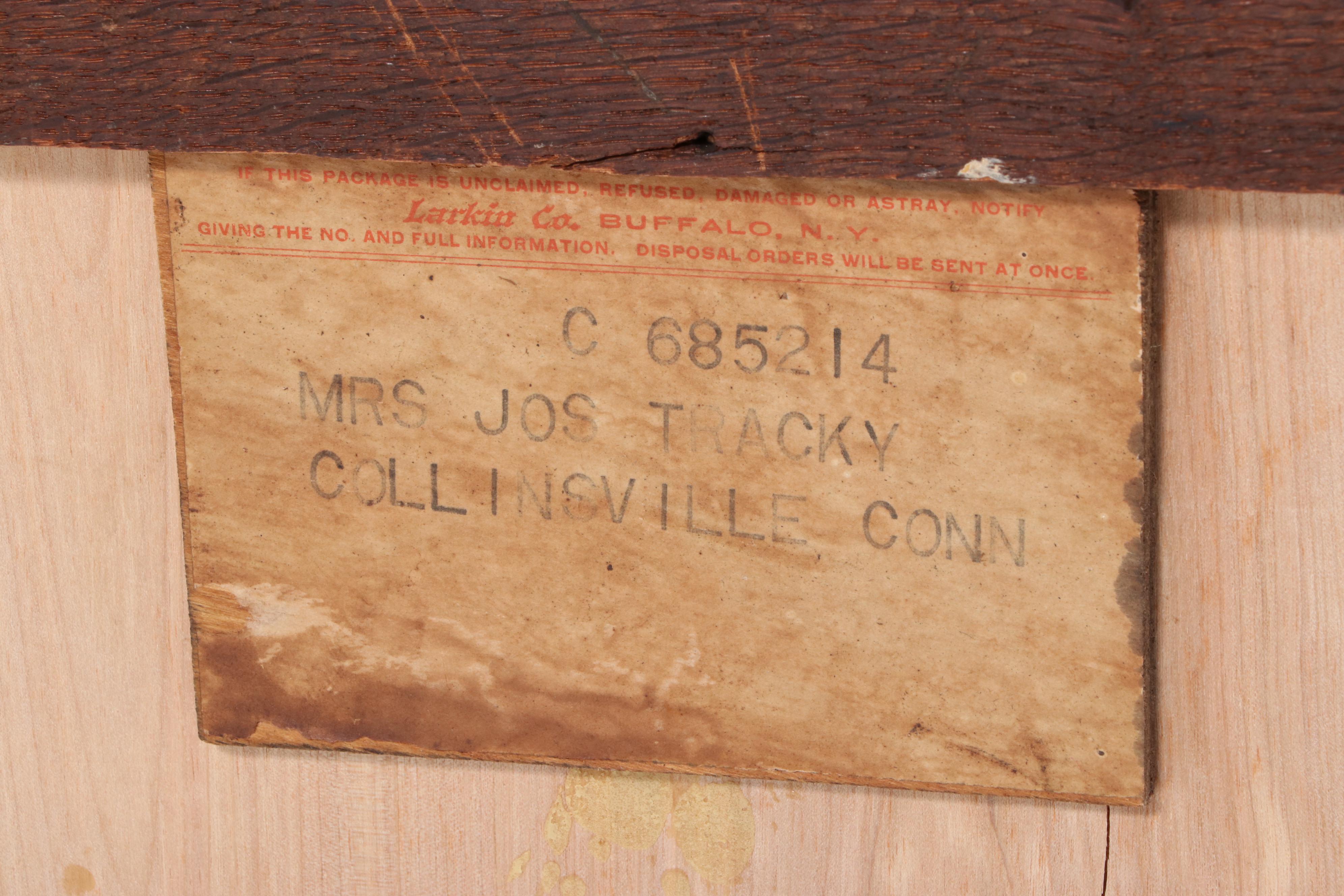 Larkin Drop Front Oak Secretary Desk with Mirror