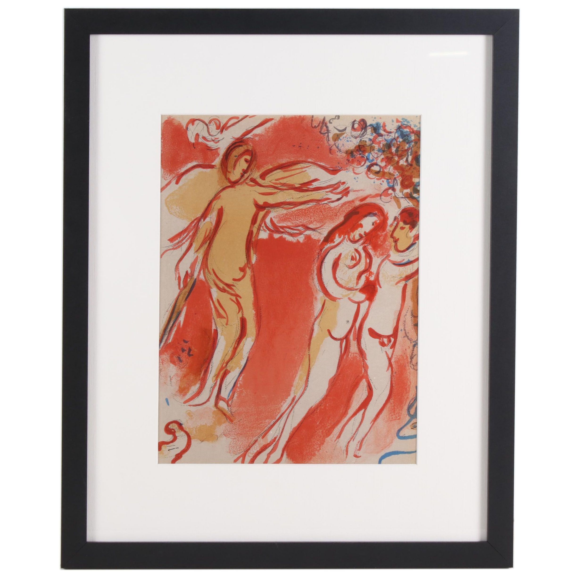 Marc Chagall Color Lithograph "Adam and Eve are Banished From Paradise", 1960