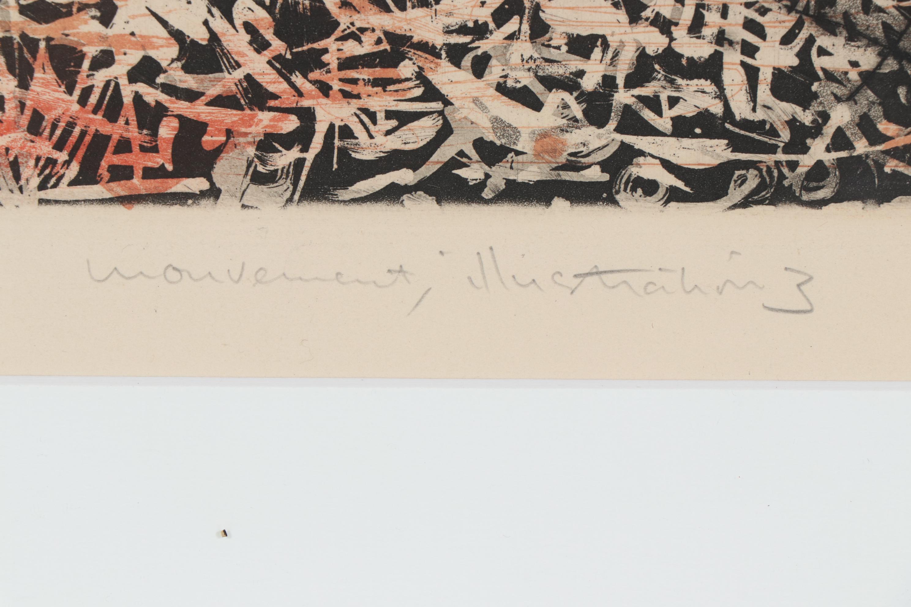 Wong Moo-Chew Aquatint Etching "Movement, Illustration 3", Late 20th Century