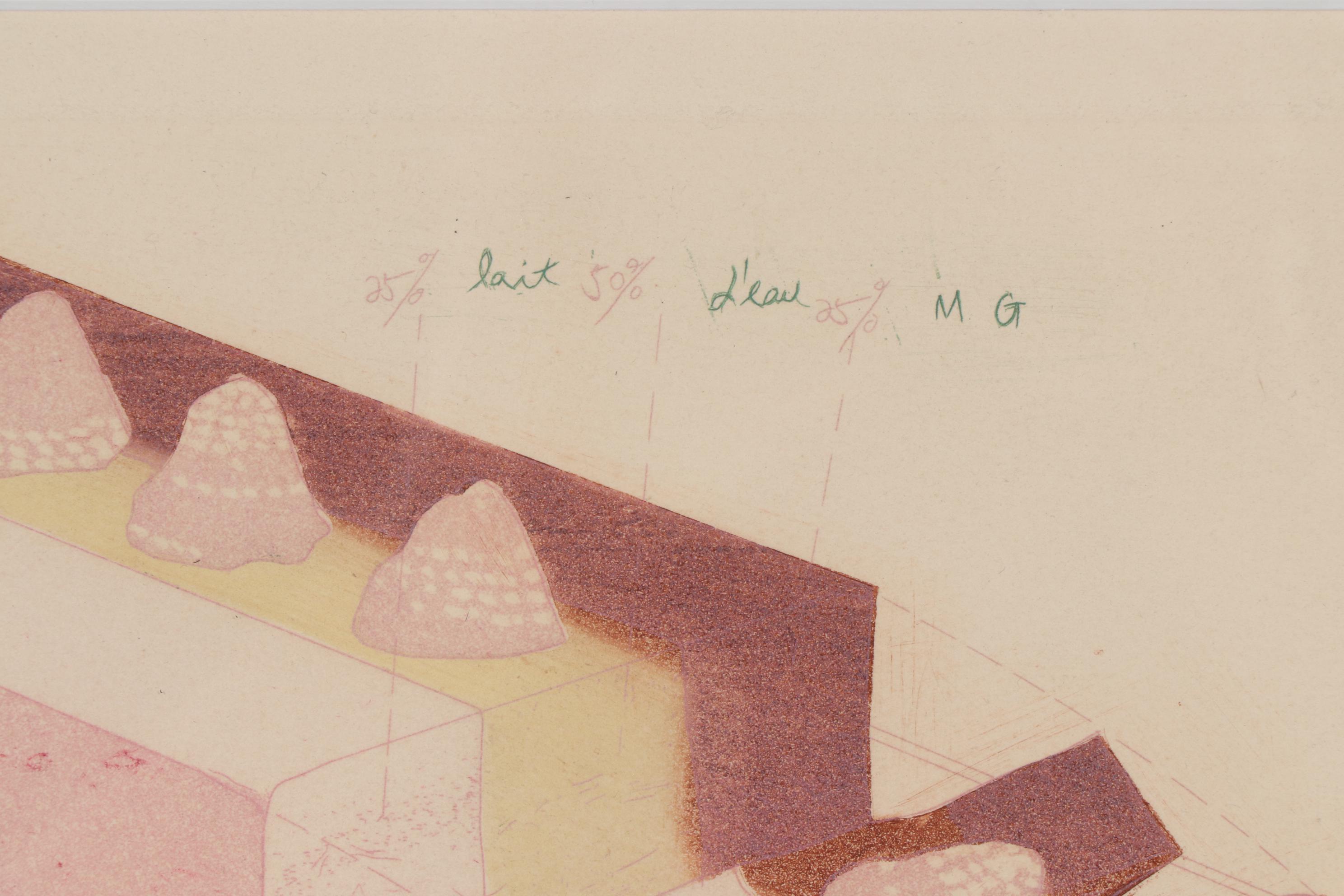 Wong Moo-Chew Aquatint Etching "Movement, Illustration 3", Late 20th Century