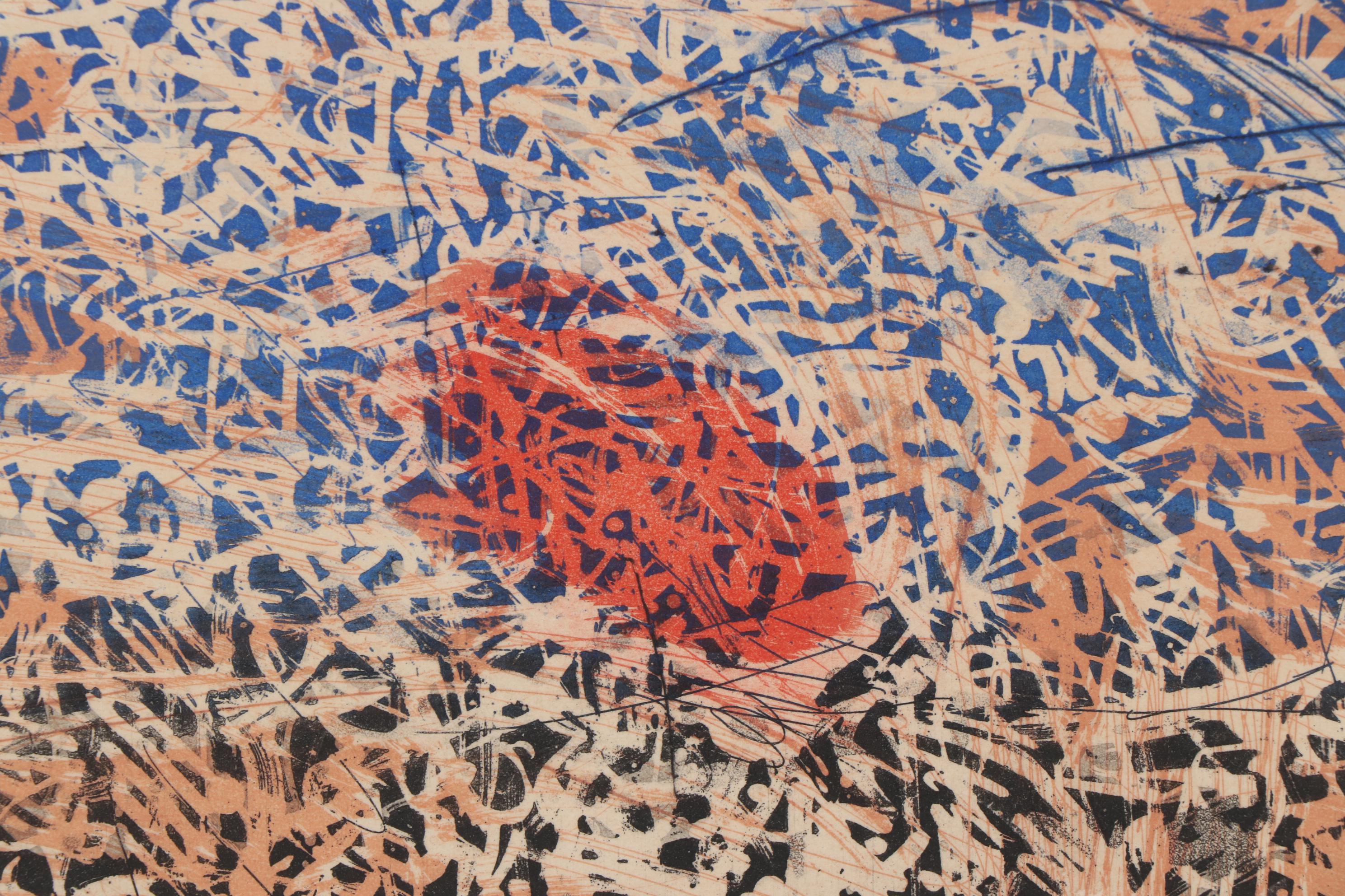 Wong Moo-Chew Aquatint Etching "Movement, Illustration 3", Late 20th Century