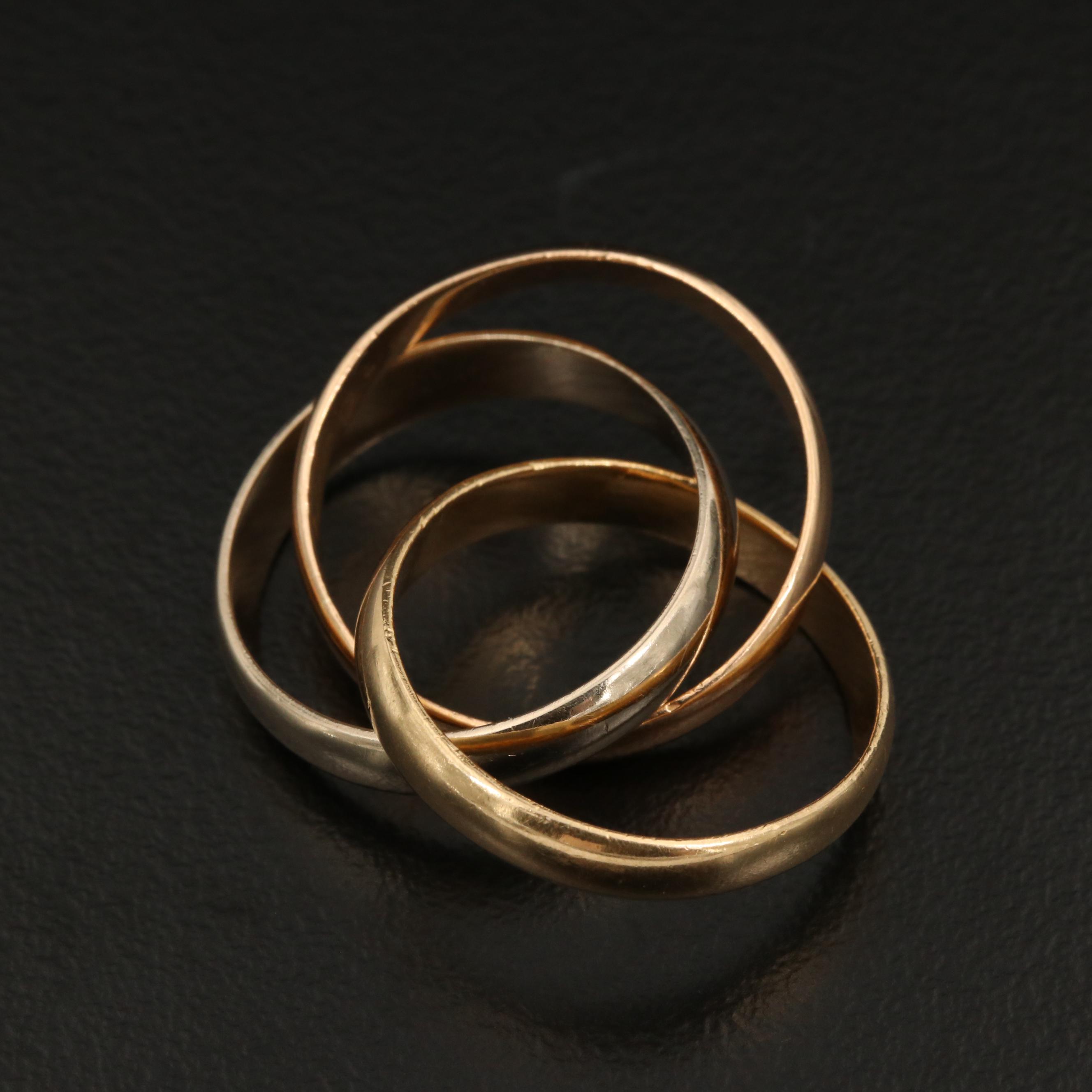 18K Gold Rolling Ring Attributed to Cartier