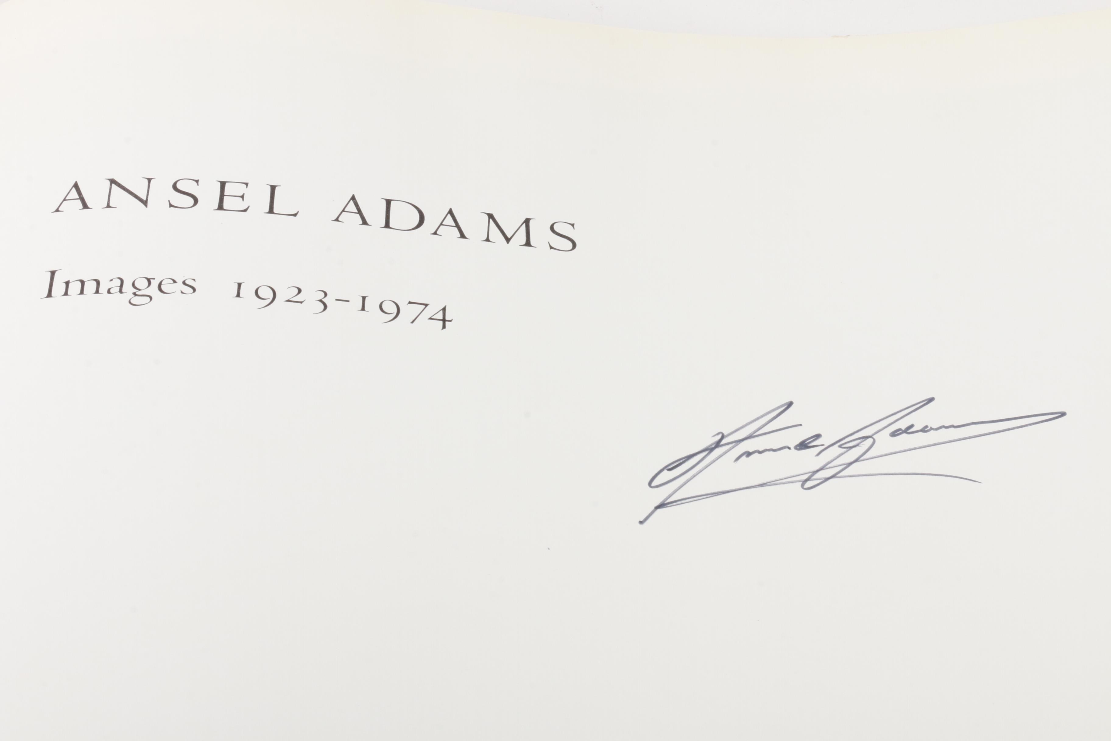 Autographed "Ansel Adams: Images 1923-1974" Photography Book, 1974 First Edition