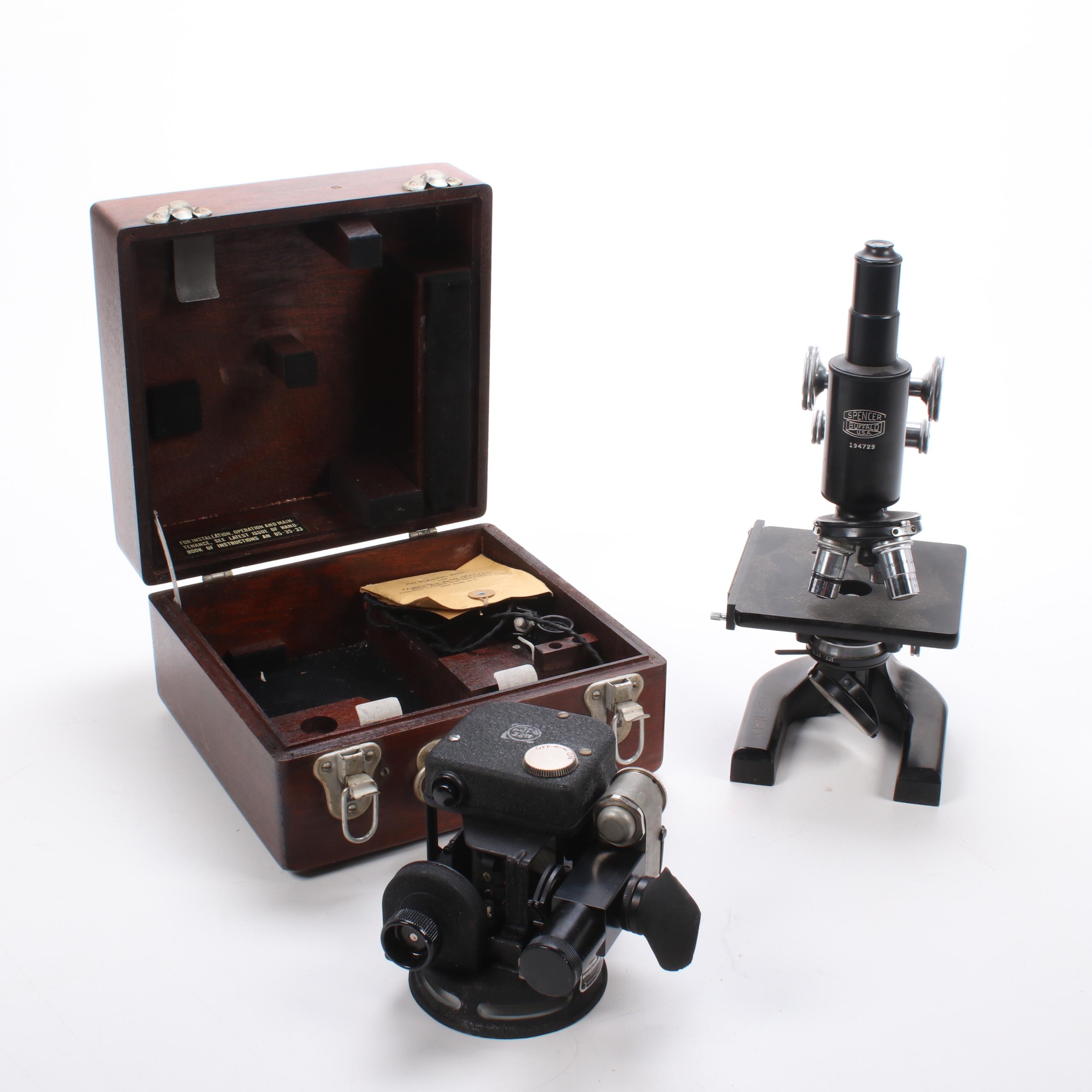 Fairchild A-10 Sextant with Case and Spencer Microscope