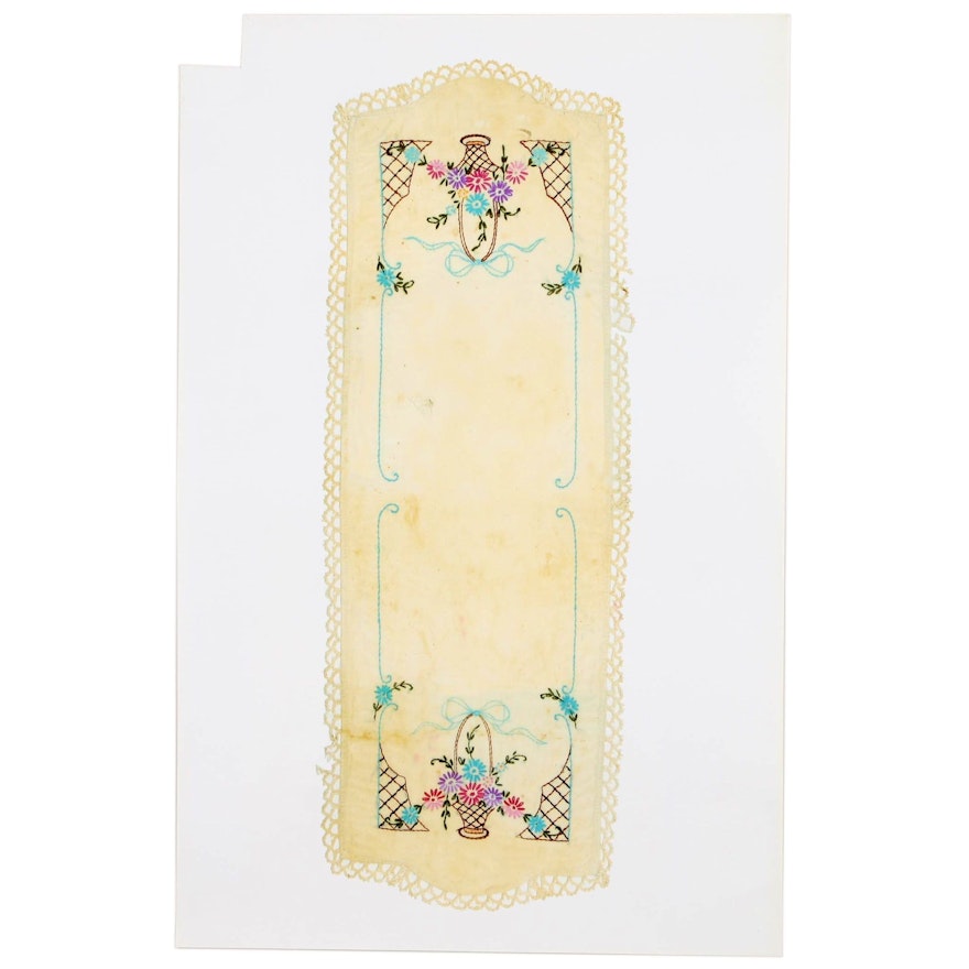 Karen Savage Life-Size Photograph of a Lace Table Runner