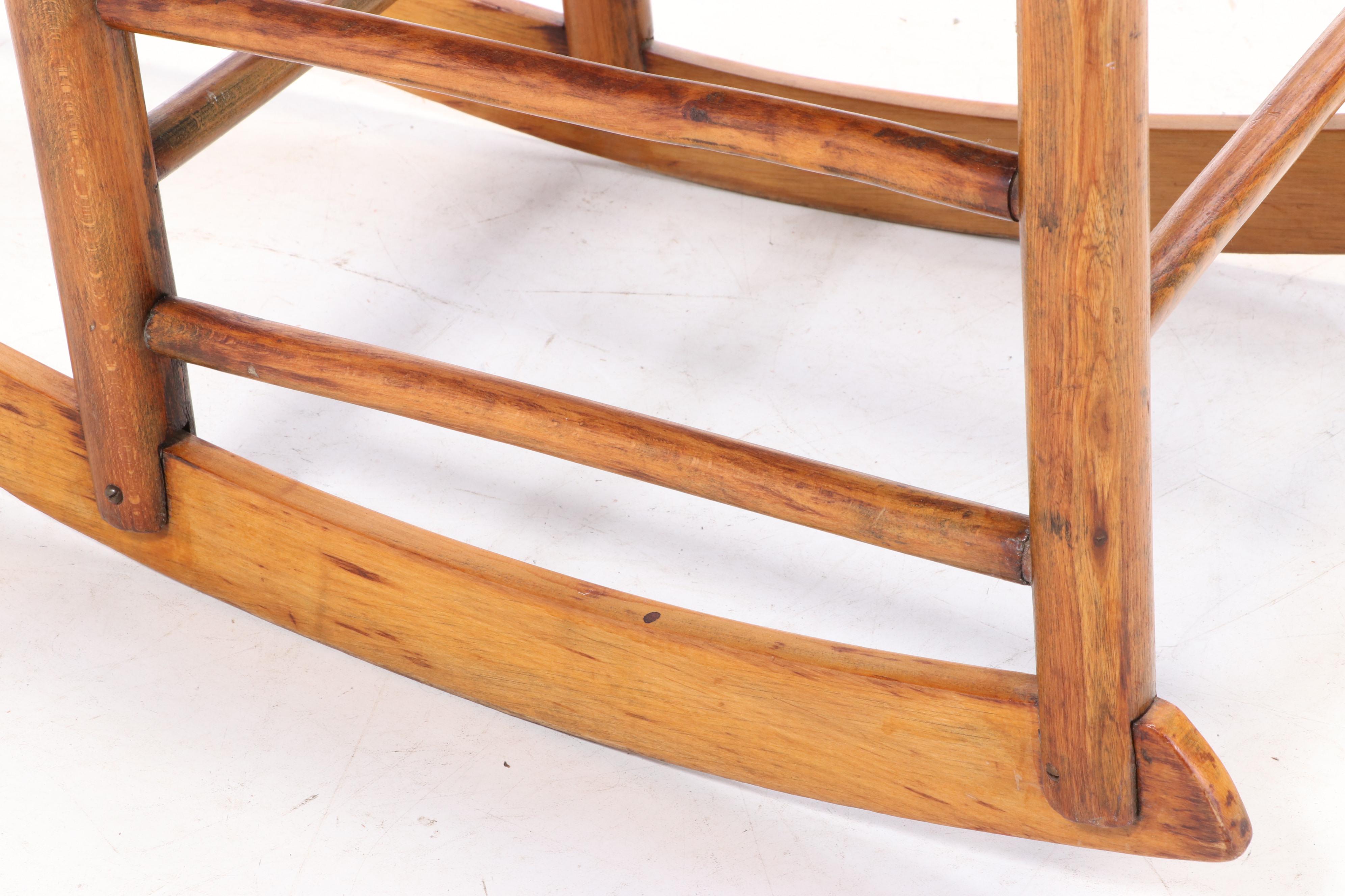 Mule-Ear Rocking Chair with Woven Tape Seat, Late 19th Century