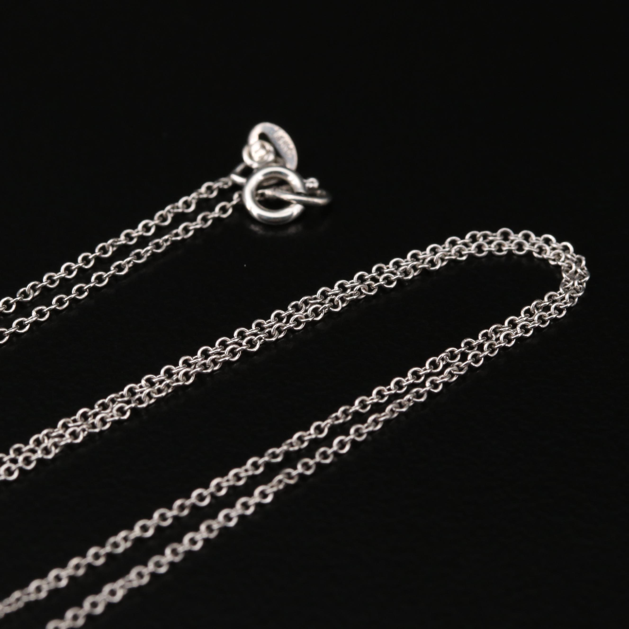 14K White Gold Sapphire and Diamond Bubble Pendant Necklace