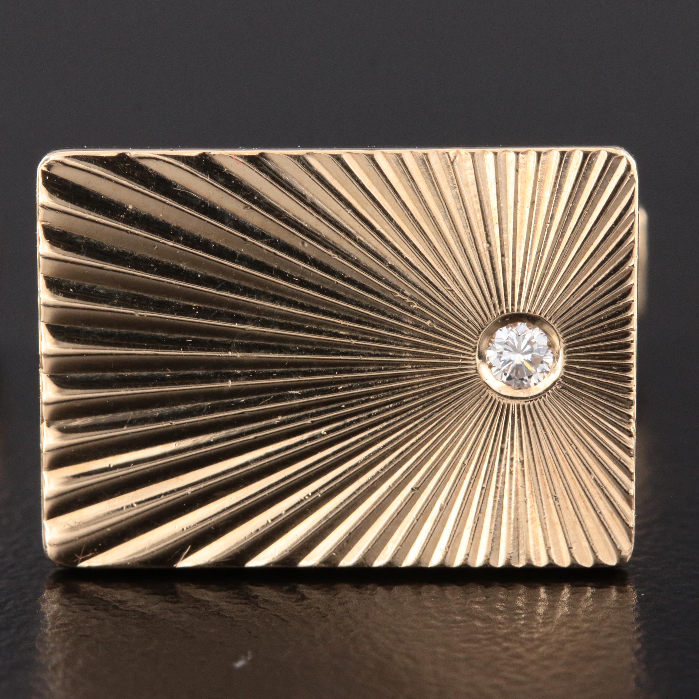 Vintage Larter & Sons for Tiffany & Co. 14K Gold Diamond Sunburst Cufflinks