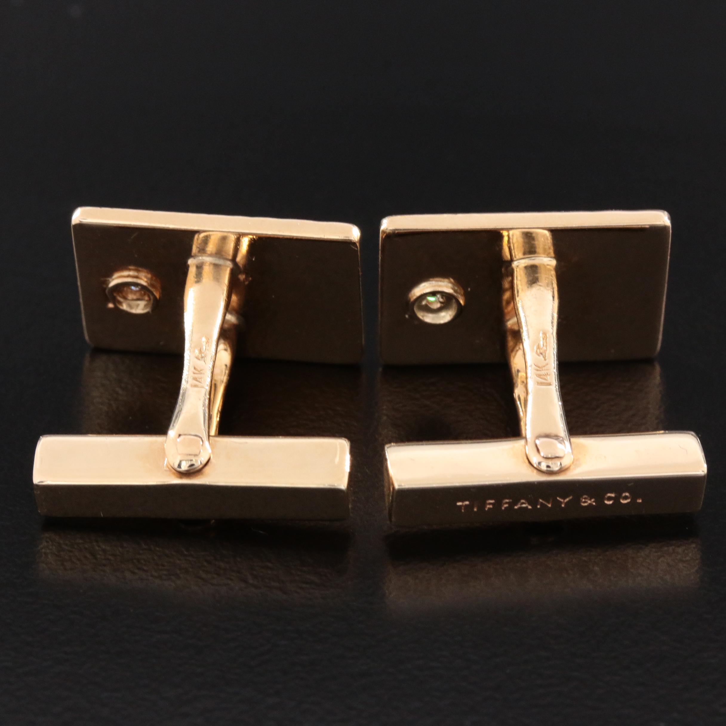 Vintage Larter & Sons for Tiffany & Co. 14K Gold Diamond Sunburst Cufflinks