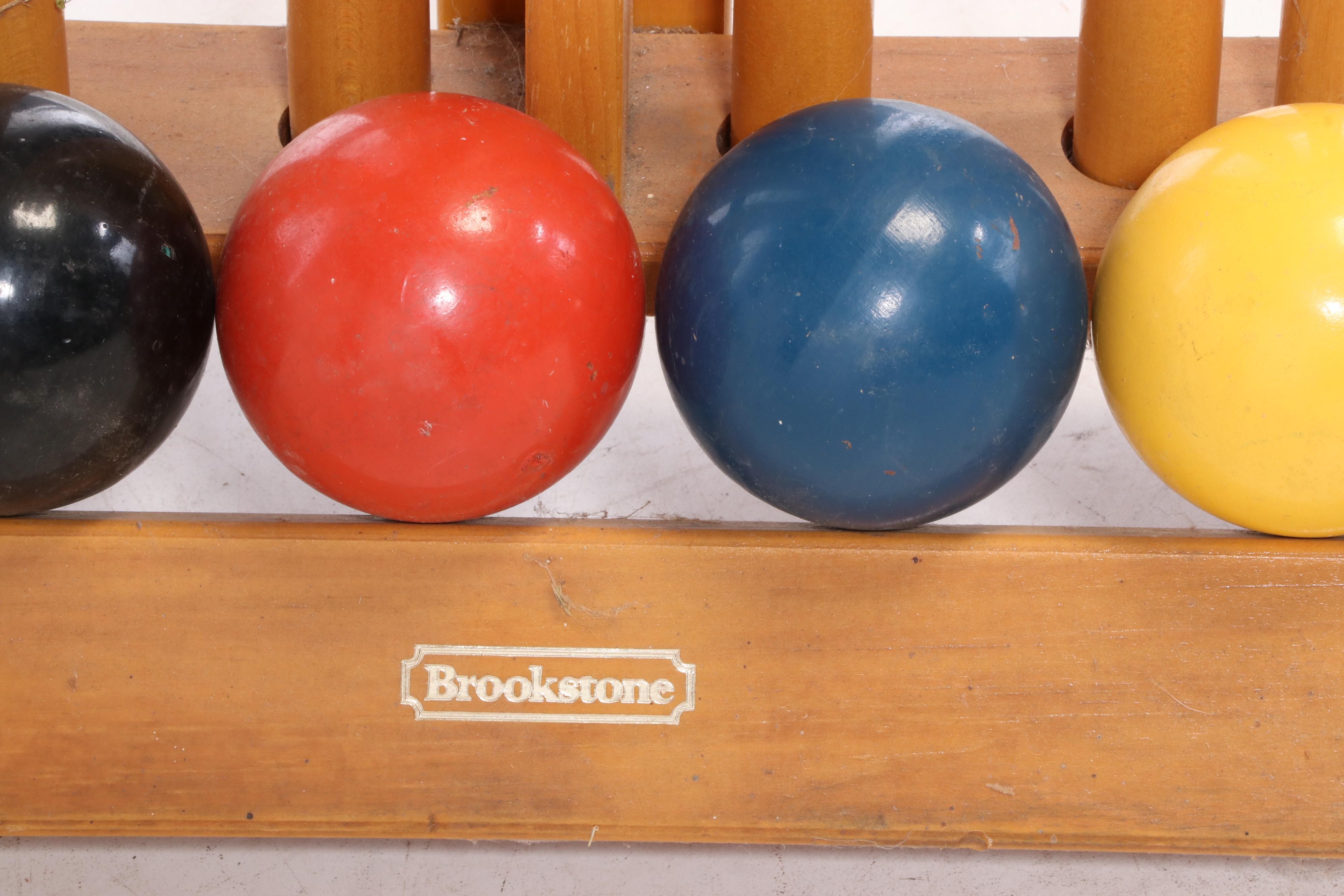 Brookstone Croquet Set with Mallets, Balls and Wheeled Stand