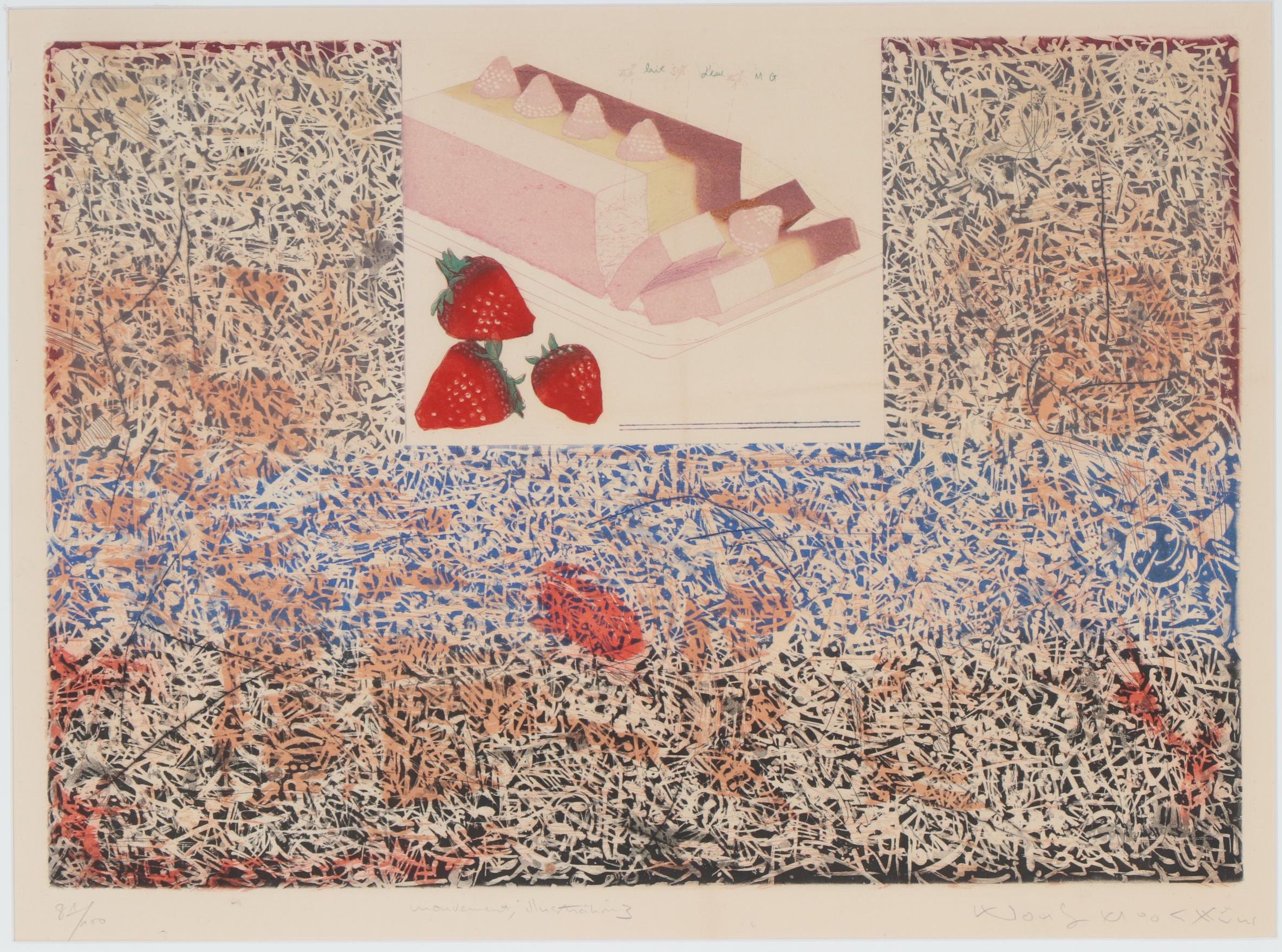 Wong Moo-Chew Aquatint Etching "Movement, Illustration 3", Late 20th Century