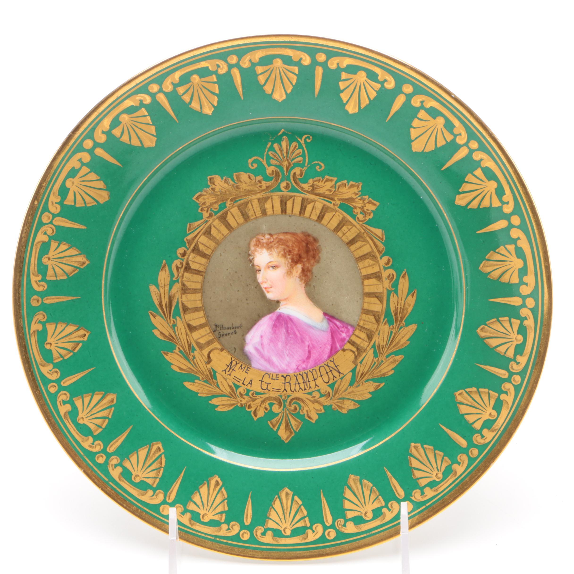 Sèvres Napoleonic Hand-Painted Portrait Plates Painted by D' Humbert, 1804-1809
