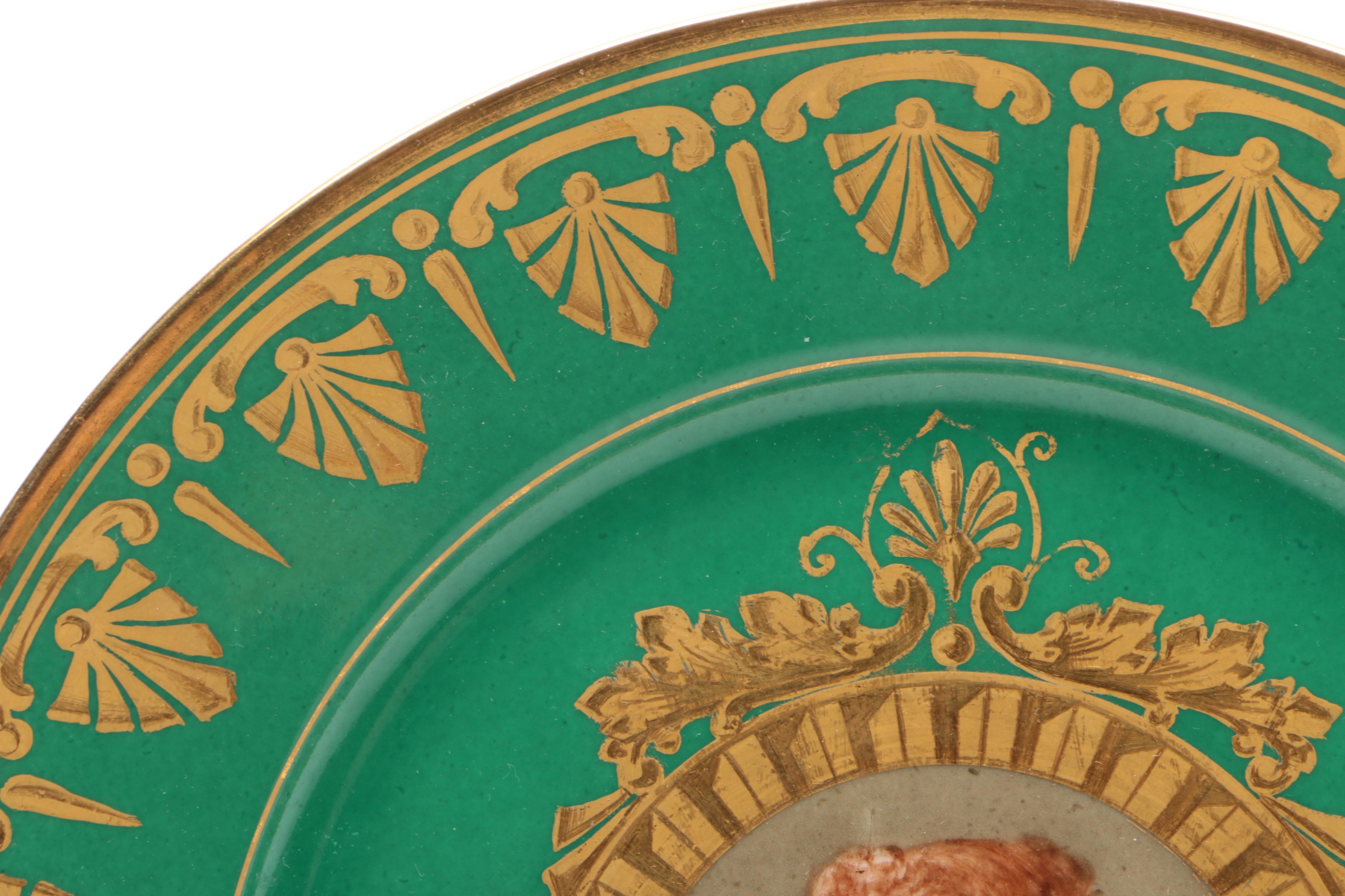 Sèvres Napoleonic Hand-Painted Portrait Plates Painted by D' Humbert, 1804-1809