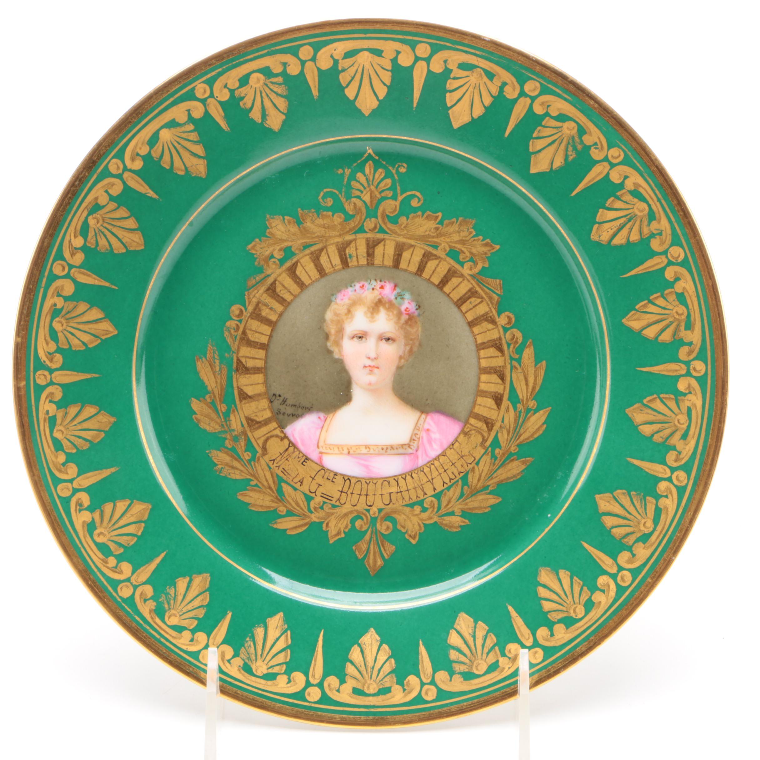 Sèvres Napoleonic Hand-Painted Portrait Plates Painted by D' Humbert, 1804-1809