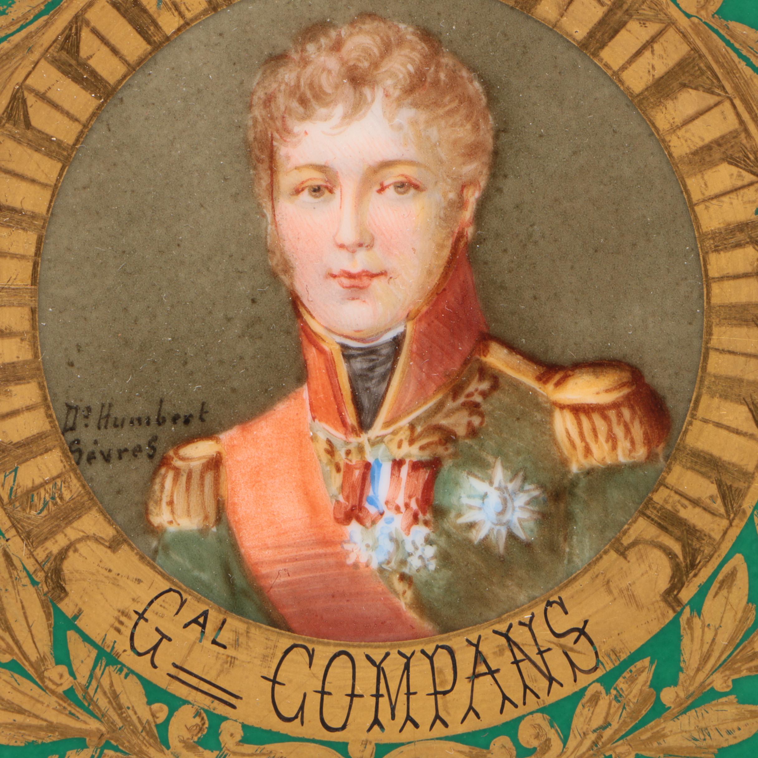 Sèvres Napoleonic Hand-Painted Portrait Plates Painted by D' Humbert, 1804-1809