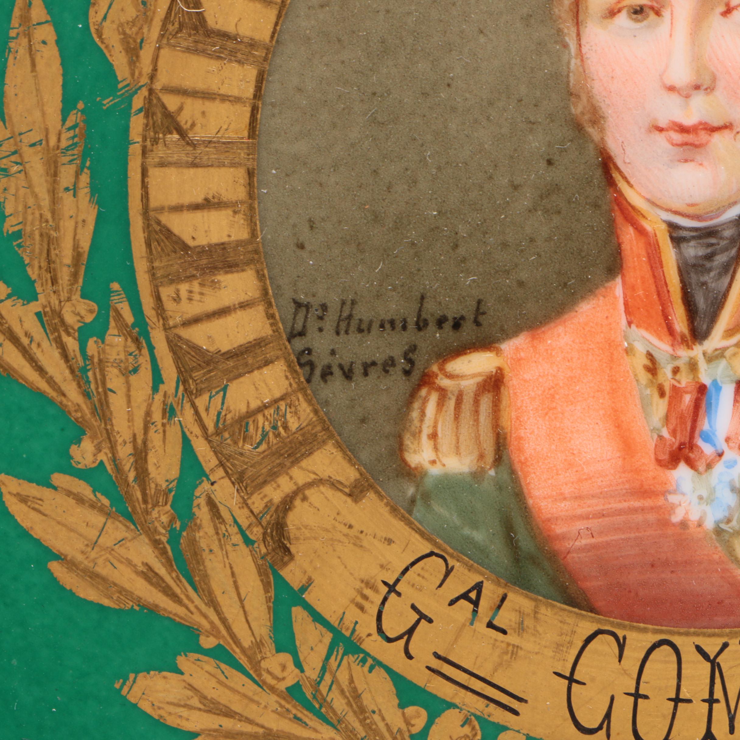 Sèvres Napoleonic Hand-Painted Portrait Plates Painted by D' Humbert, 1804-1809