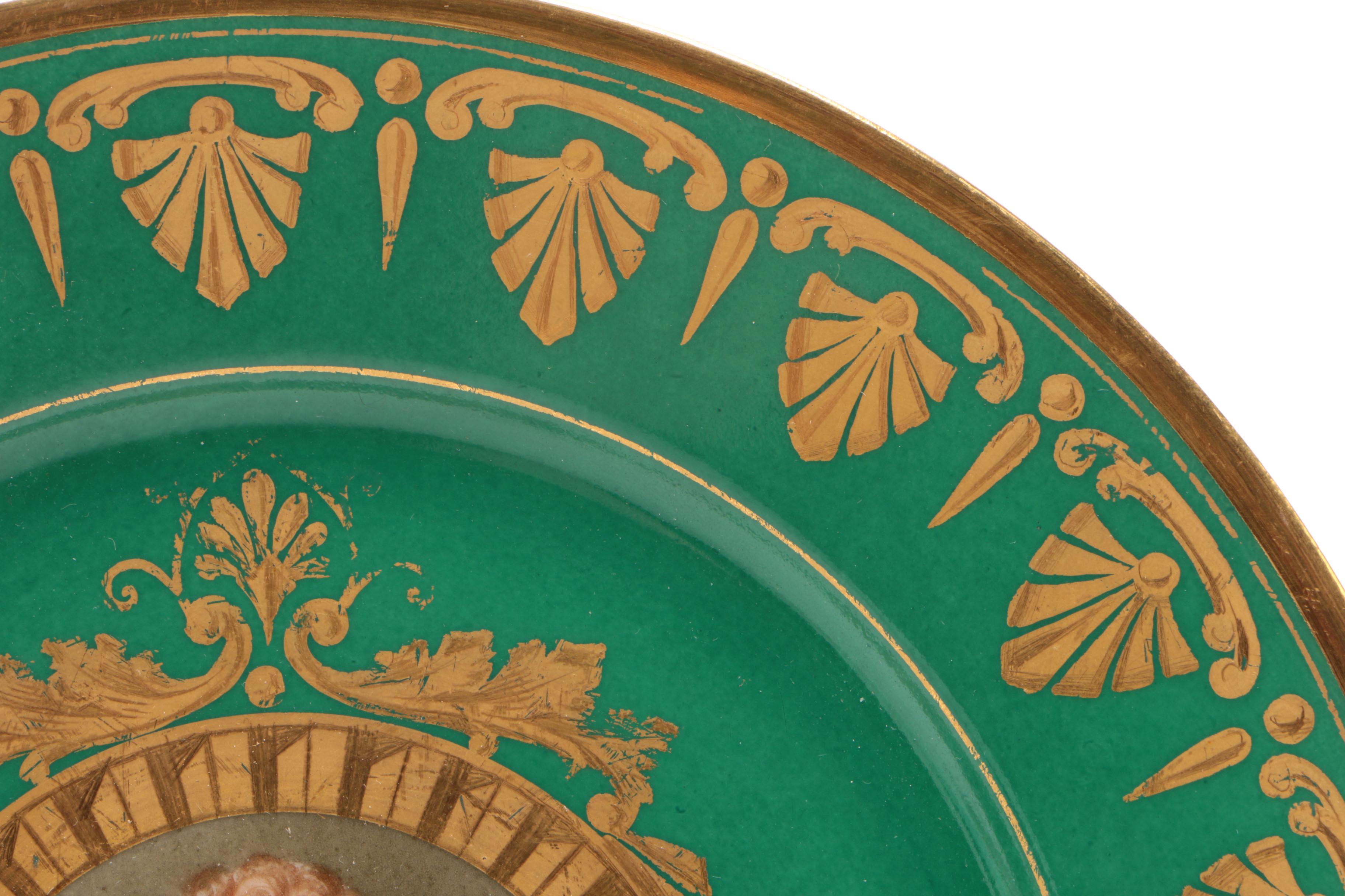 Sèvres Napoleonic Hand-Painted Portrait Plates Painted by D' Humbert, 1804-1809