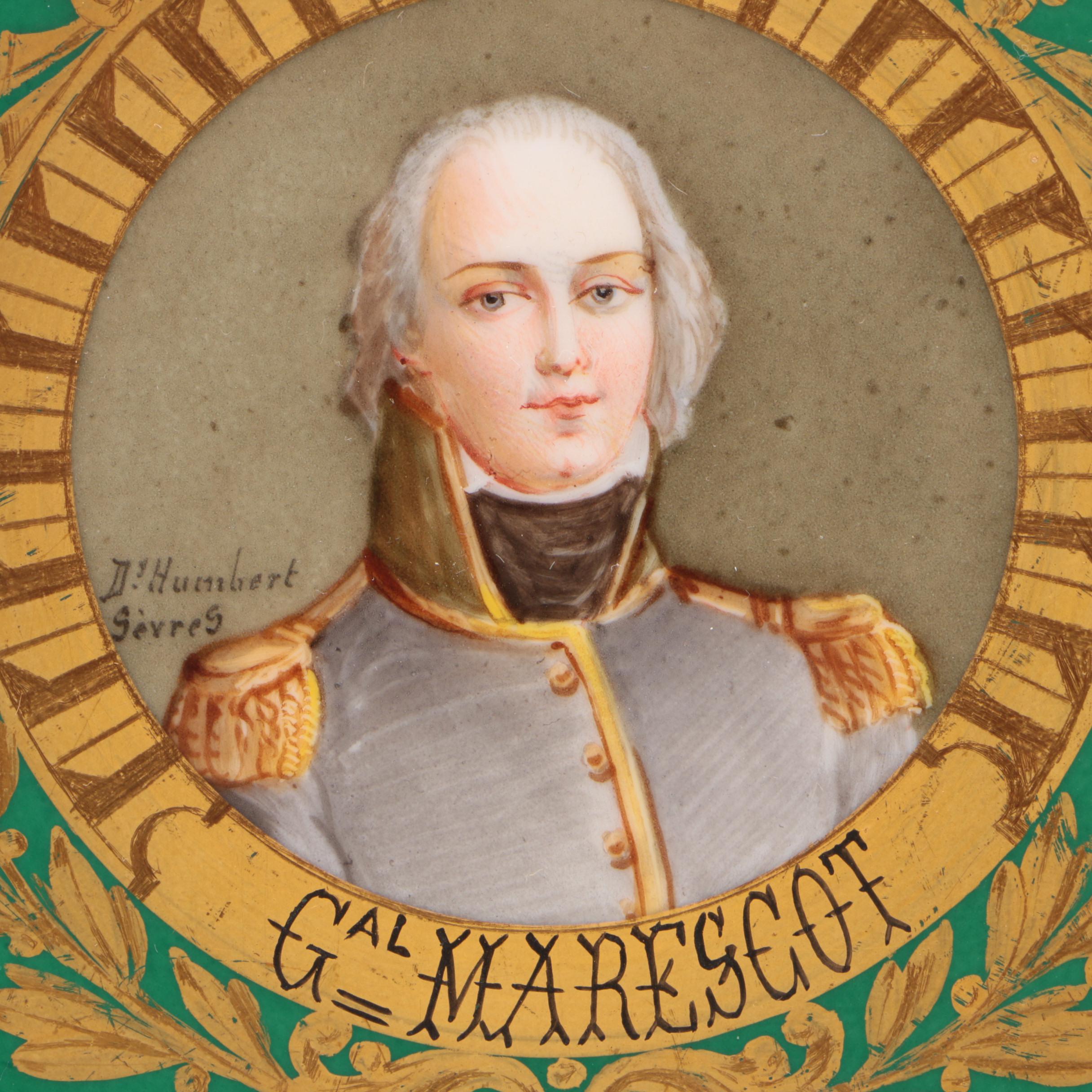 Sèvres Napoleonic Hand-Painted Portrait Plates Painted by D' Humbert, 1804-1809