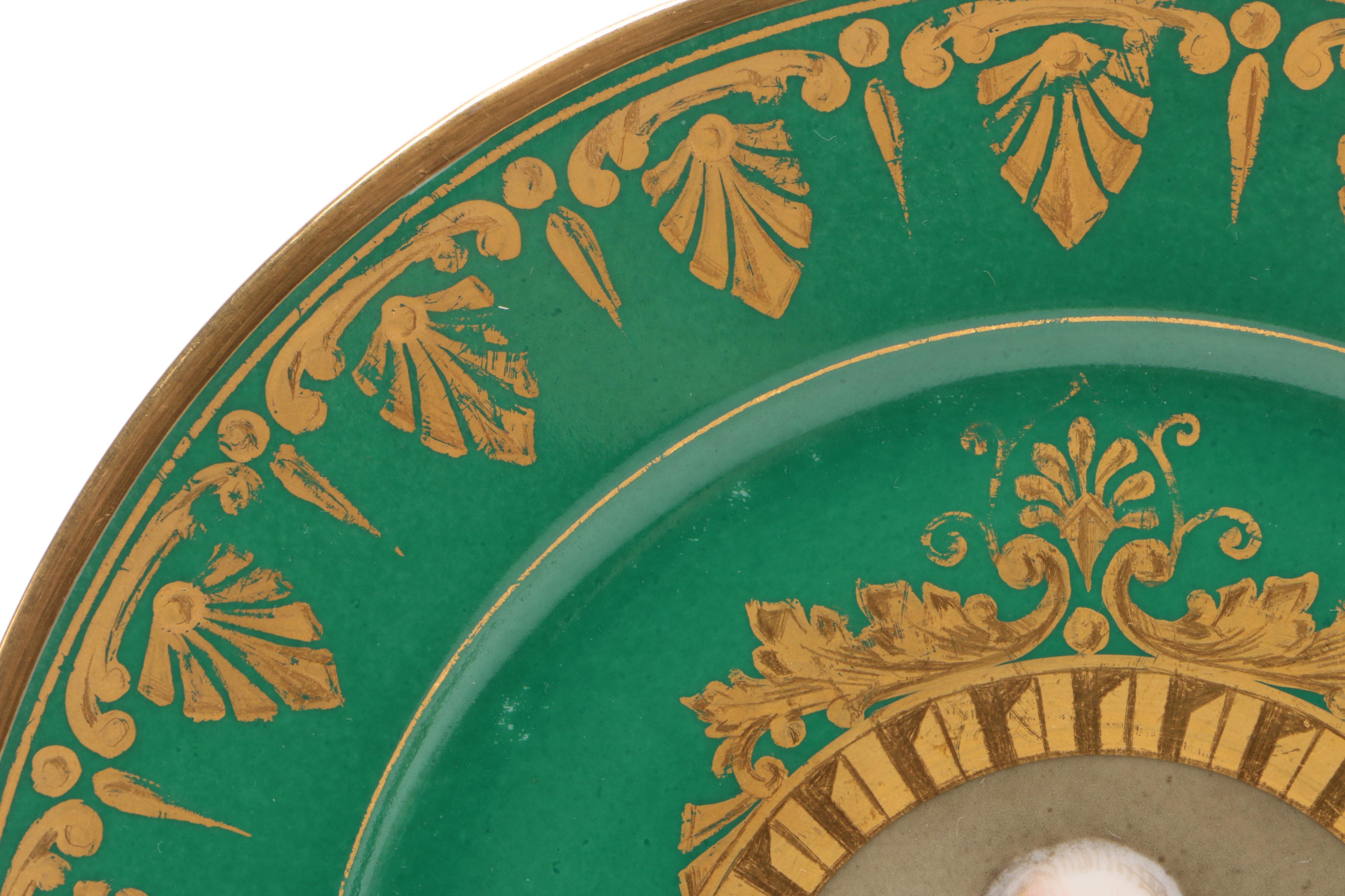 Sèvres Napoleonic Hand-Painted Portrait Plates Painted by D' Humbert, 1804-1809