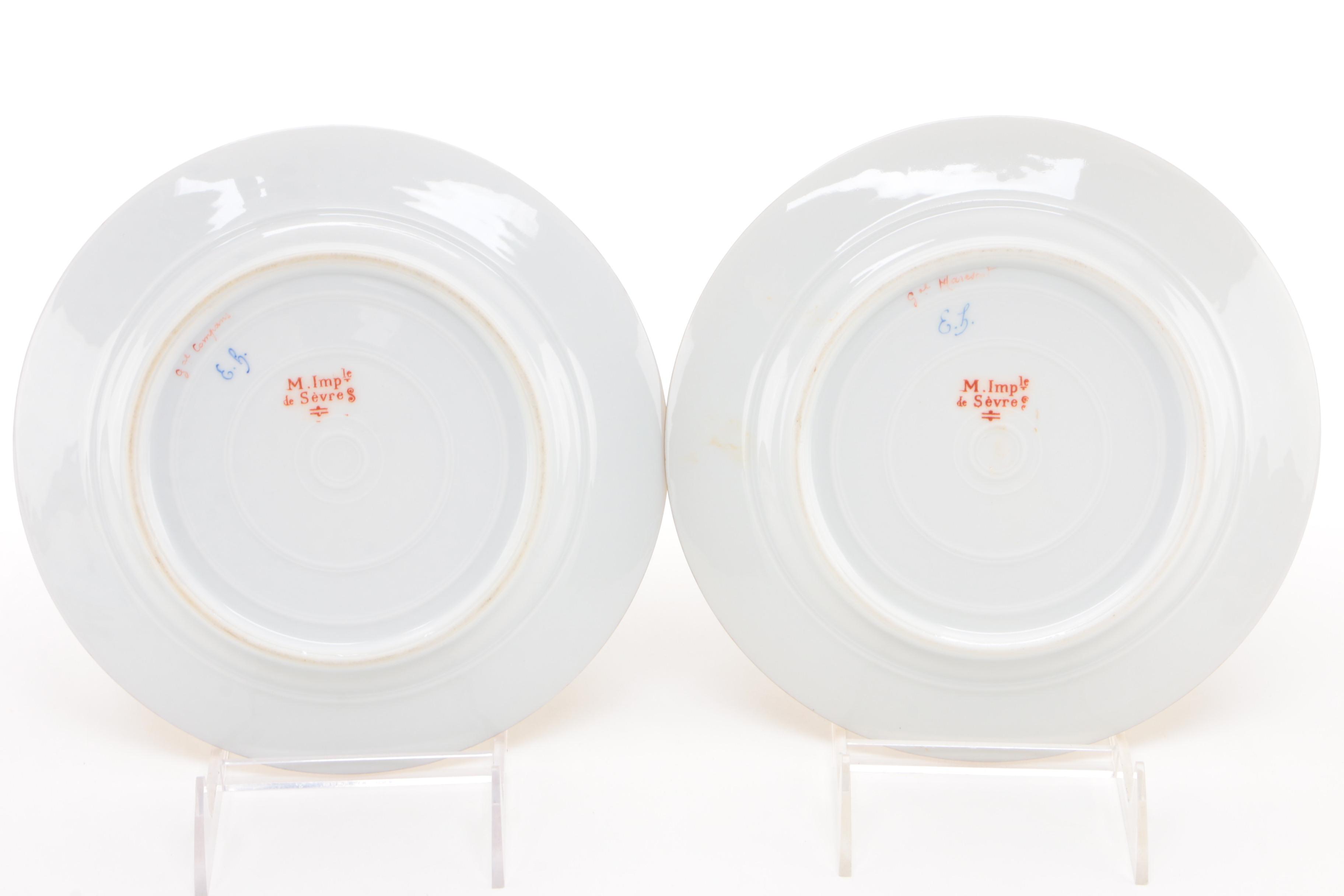 Sèvres Napoleonic Hand-Painted Portrait Plates Painted by D' Humbert, 1804-1809